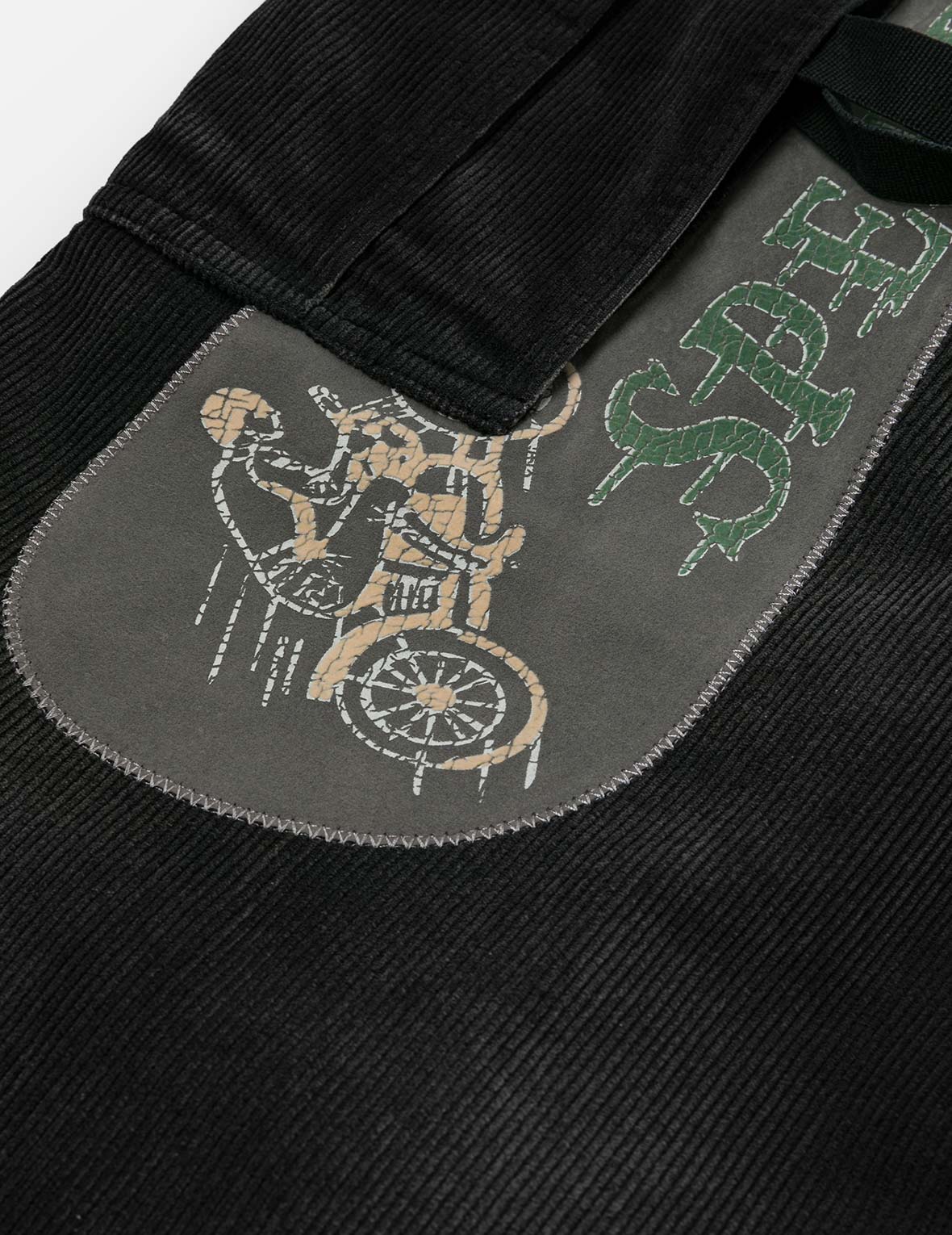 Washed Daicock Embroidery Wide-leg Corduroy Cargo Pants - Image 7