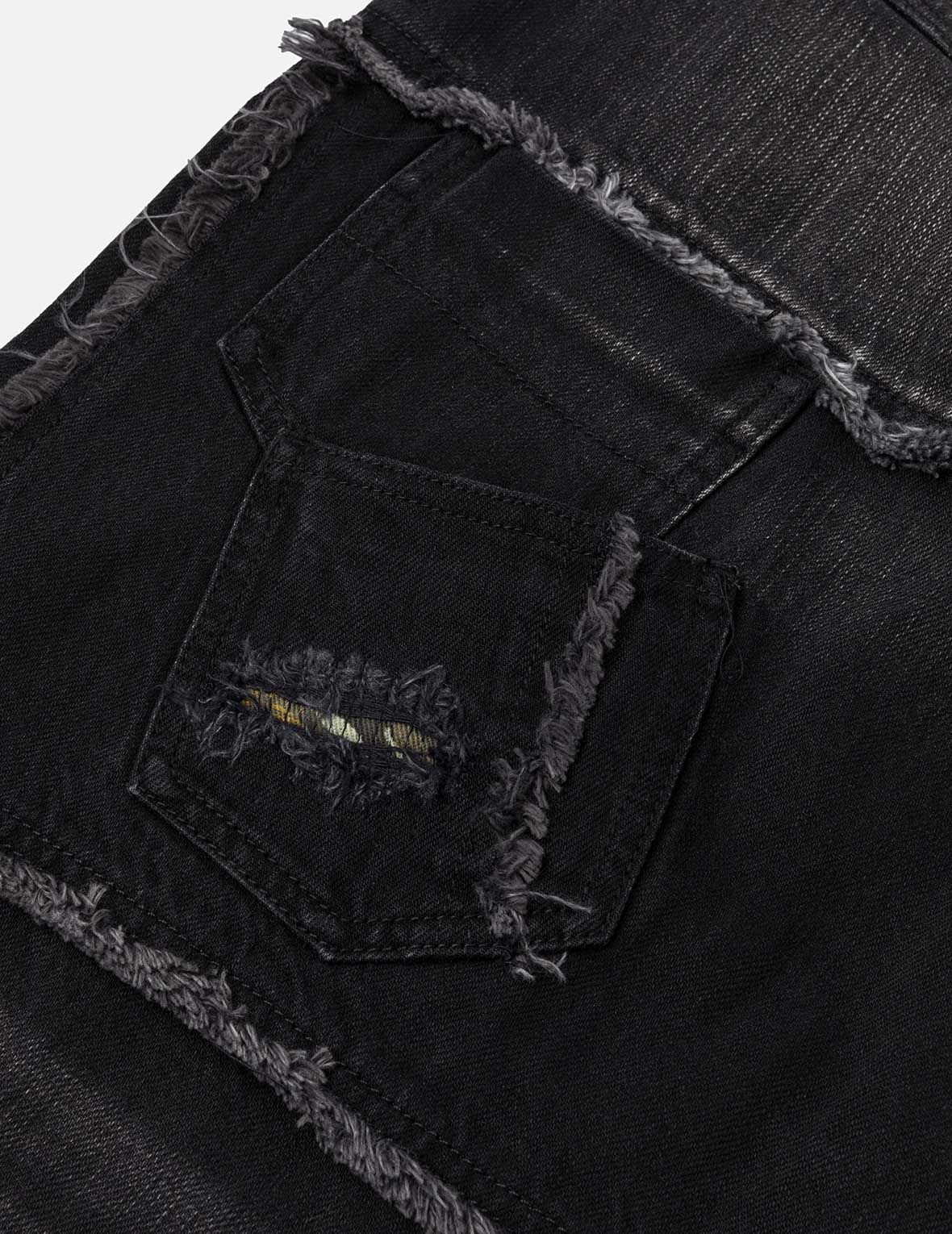 Washed Deconstructed Sashiko Relax Fit Jeans #2030 - Image 10