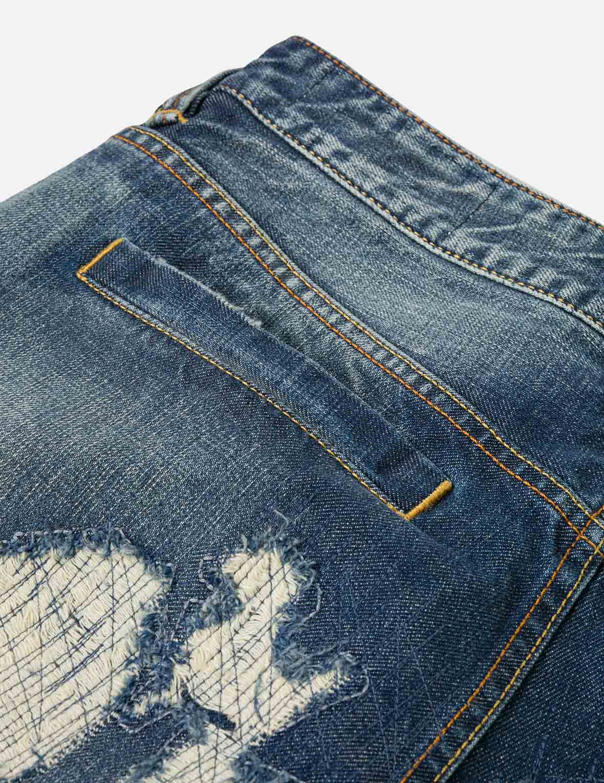 Washed Distressed Daicock Relax Fit Jeans #2030 - Image 10