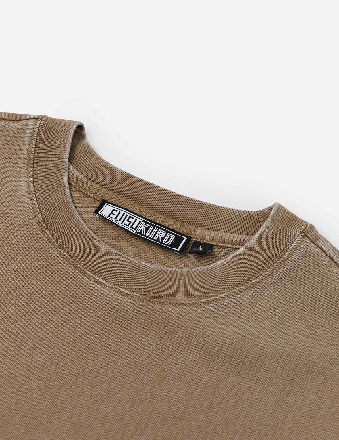 Washed Distressed Pocket and Gradient Print Loose Fit T-shirt - Image 17
