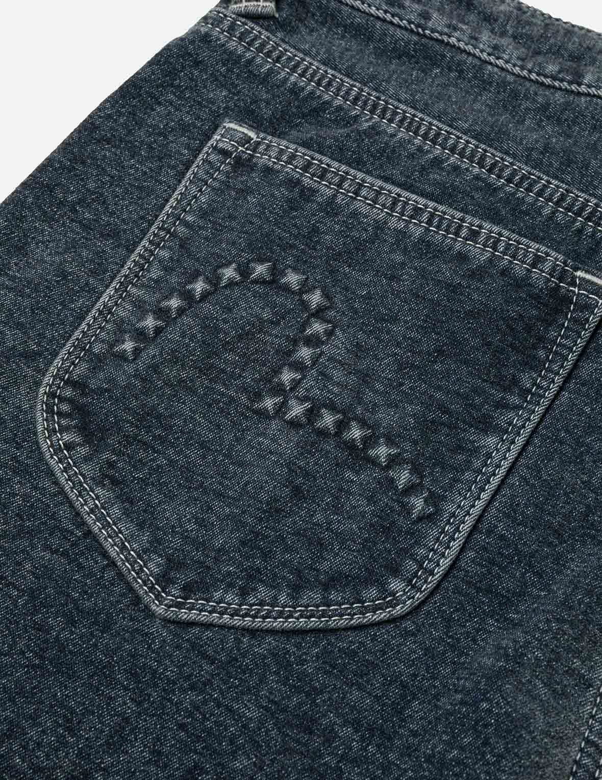Washed Emboss Rivet Seagull Taper Fit Jeans #2017 - Image 7