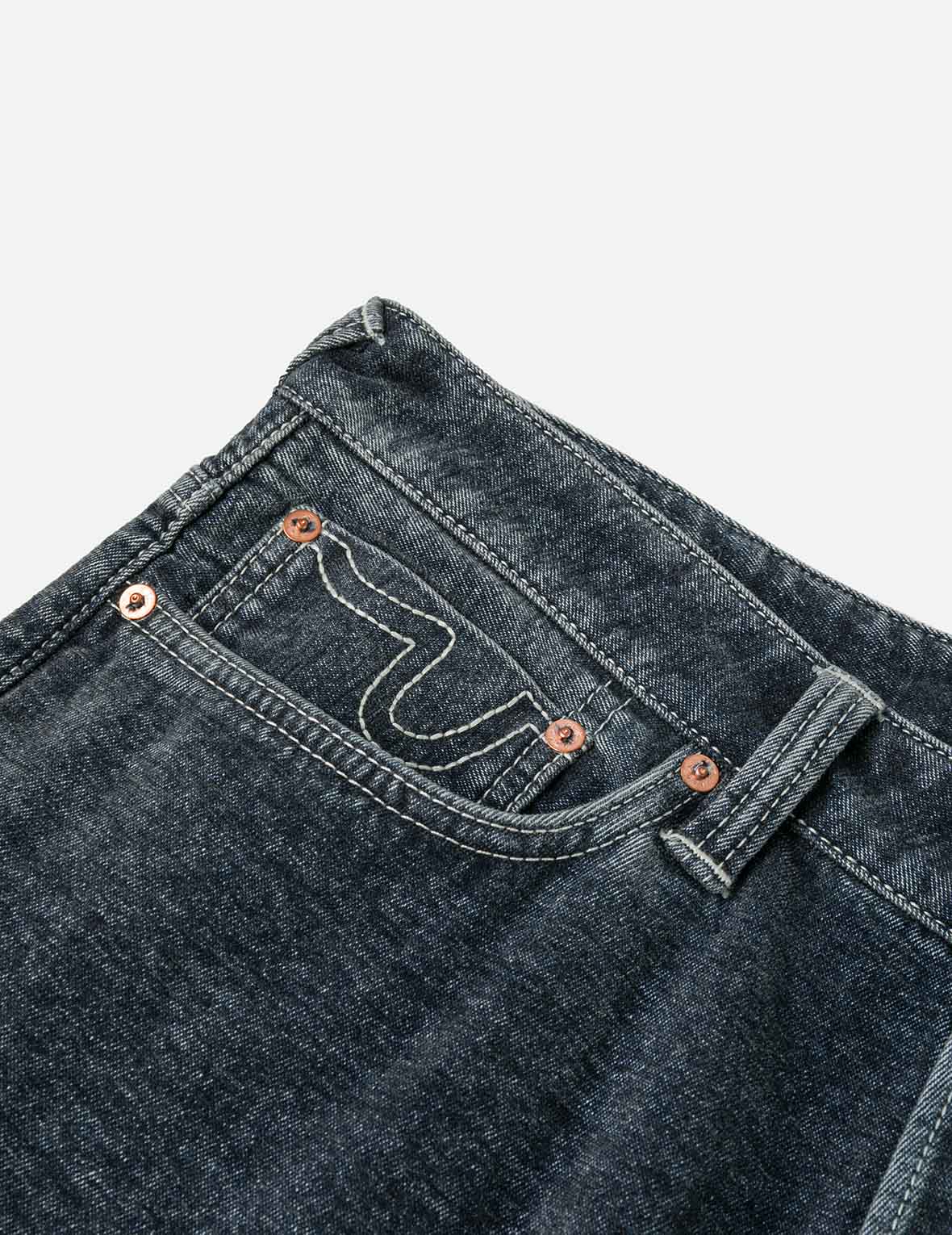 Washed Emboss Rivet Seagull Taper Fit Jeans #2017 - Image 8
