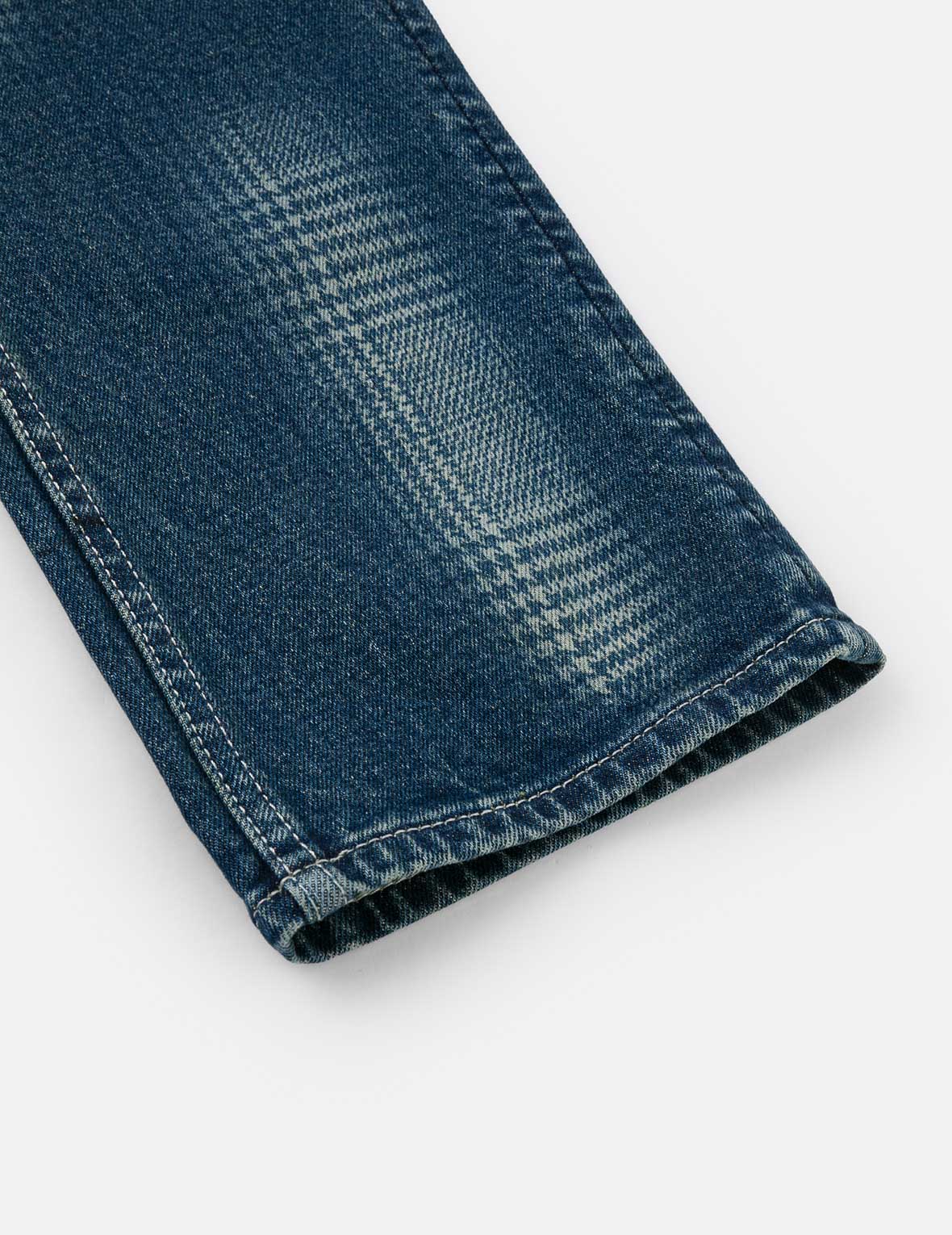 Washed Handbrush Houndstooth Daicock Print Slim Fit Jeans #2010 - Image 12