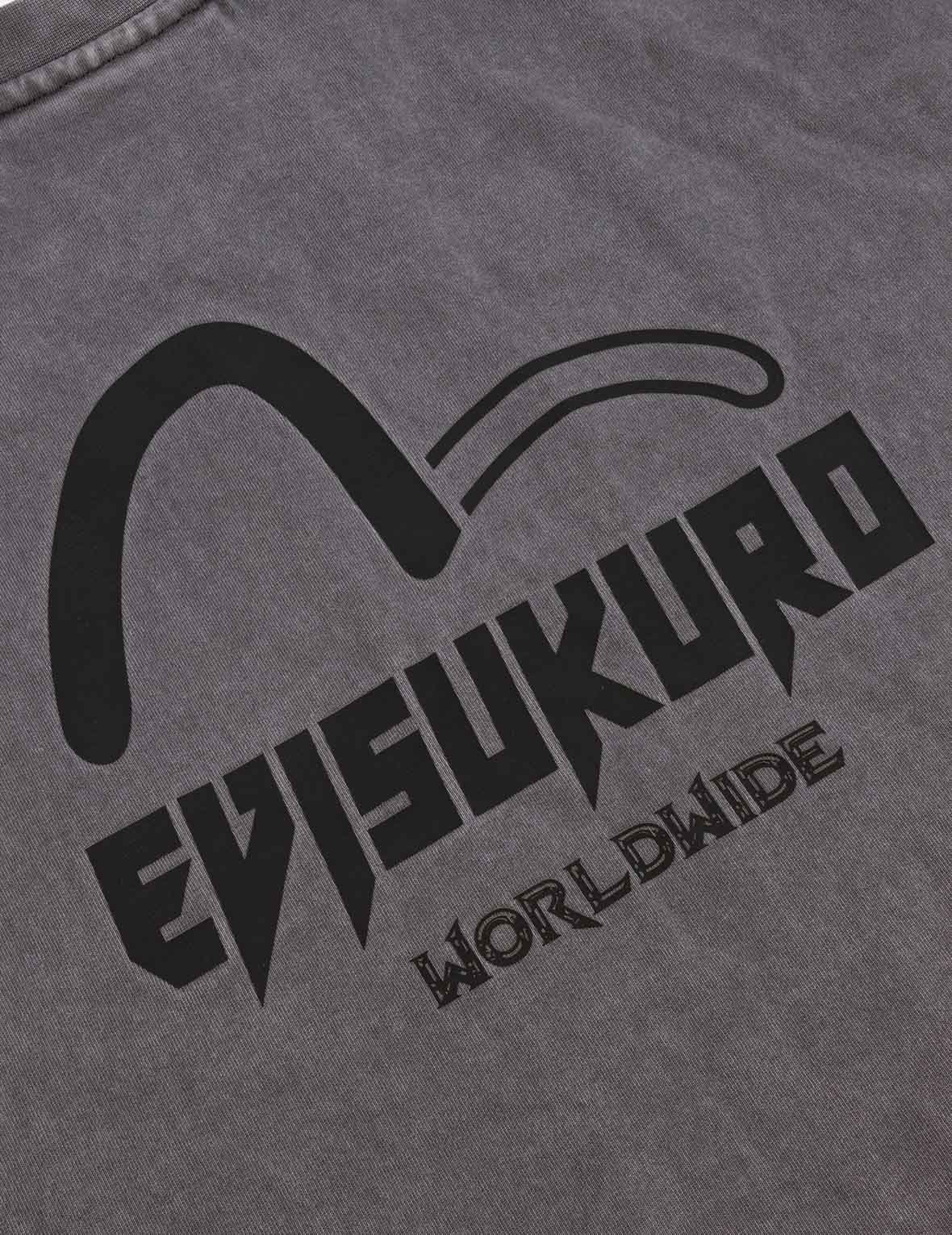 Washed Logo Embroidery and Print Loose Fit T-shirt - Image 10