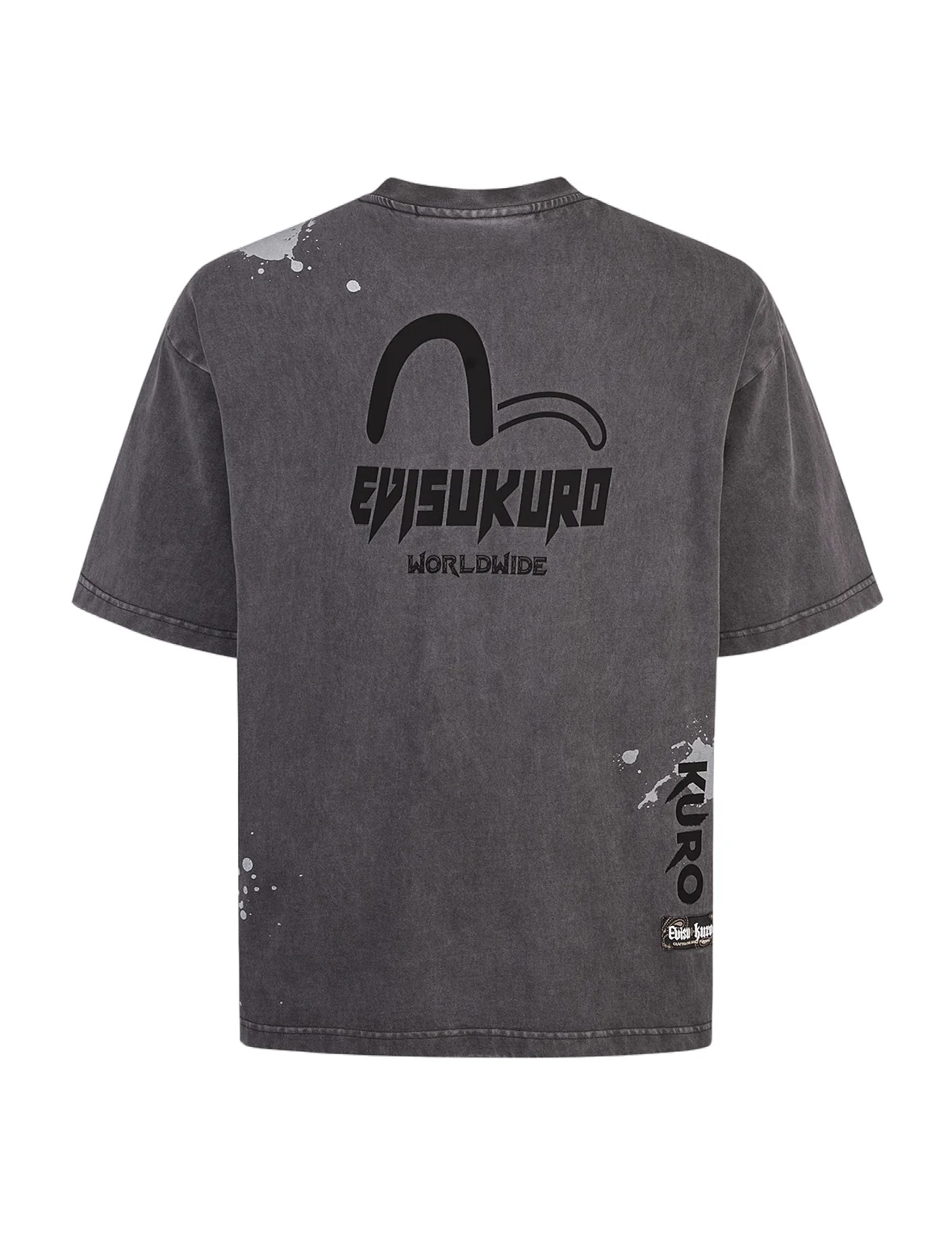Washed Logo Embroidery and Print Loose Fit T-shirt - Image 16