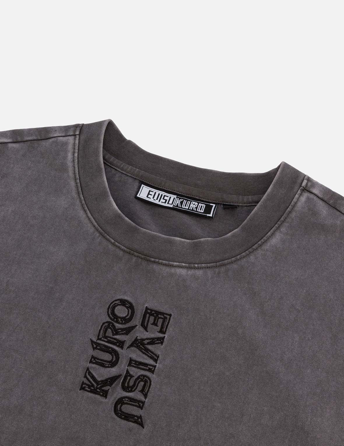 Washed Logo Embroidery and Print Loose Fit T-shirt - Image 7