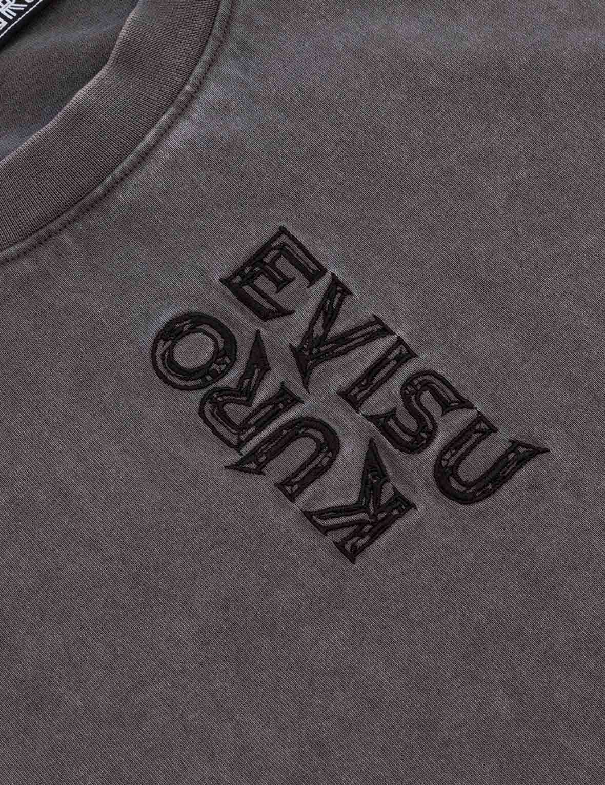 Washed Logo Embroidery and Print Loose Fit T-shirt - Image 8