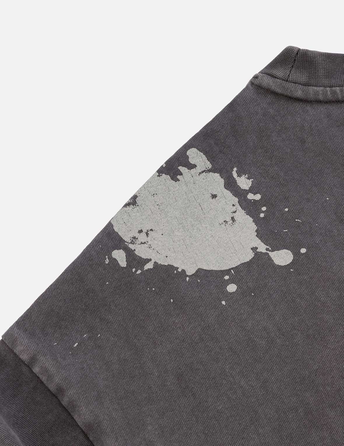 Washed Logo Embroidery and Print Loose Fit T-shirt - Image 9