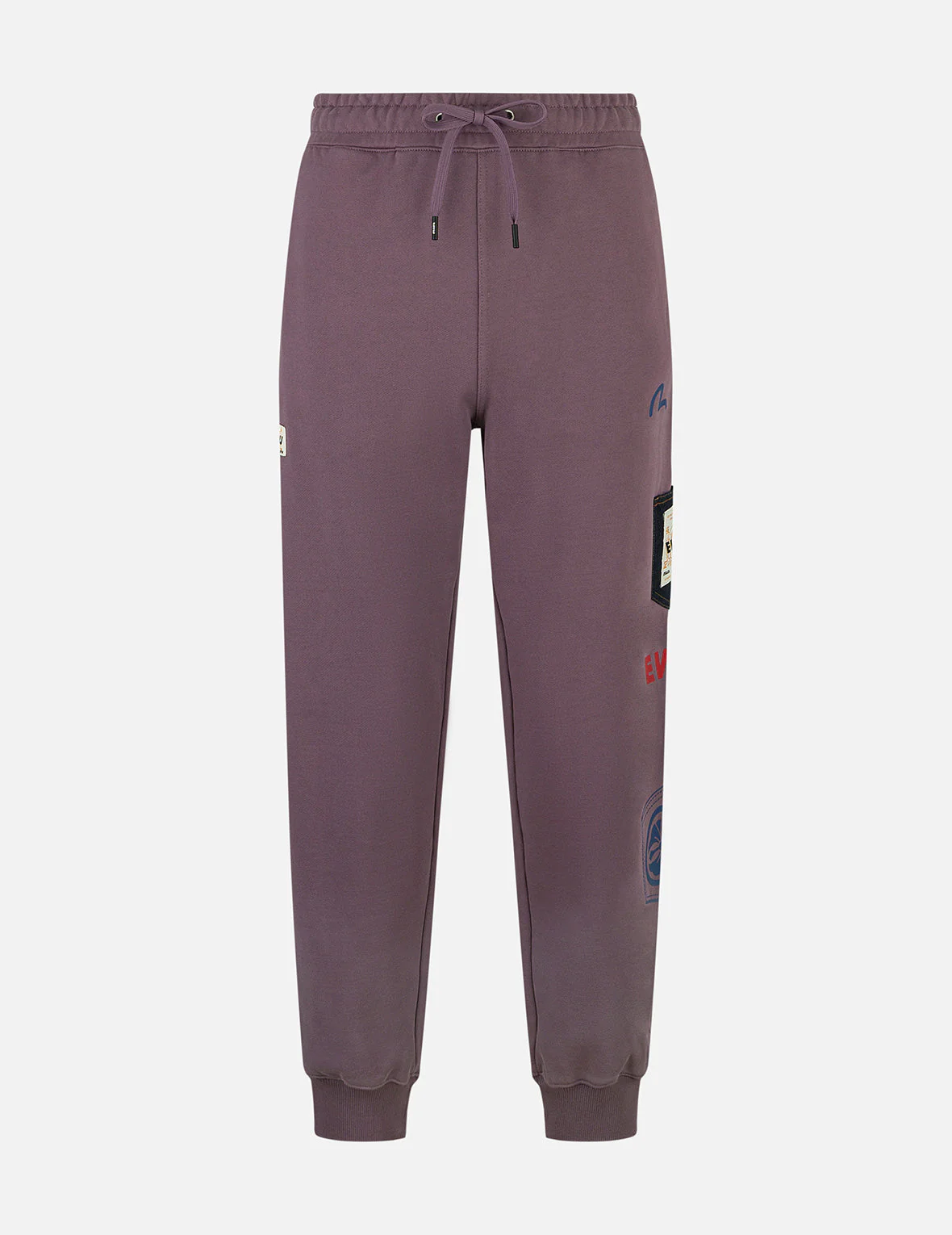 Washed Multi-pocket and Logos Print Straight Fit Sweatpants - Image 4