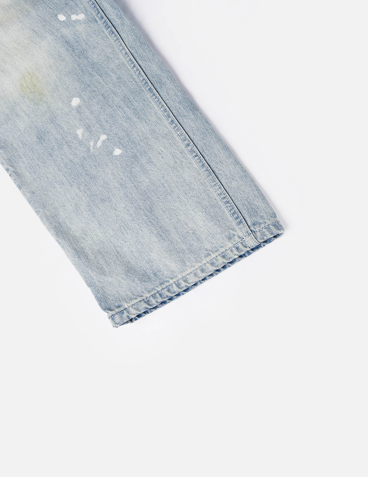 Washed Patchwork and Seagull Print Loose Fit Denim Jeans - Image 11