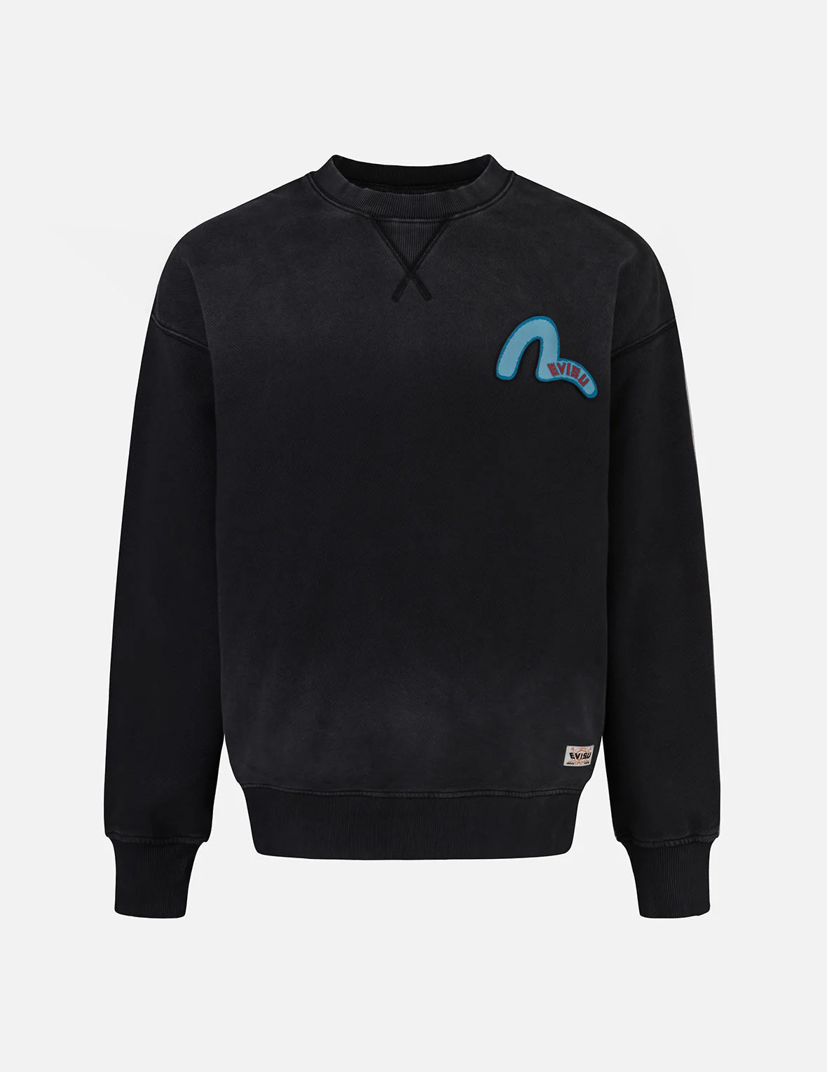 Washed Seagull and Logo Badge Daicock Print Loose Fit Sweatshirt - Image 2
