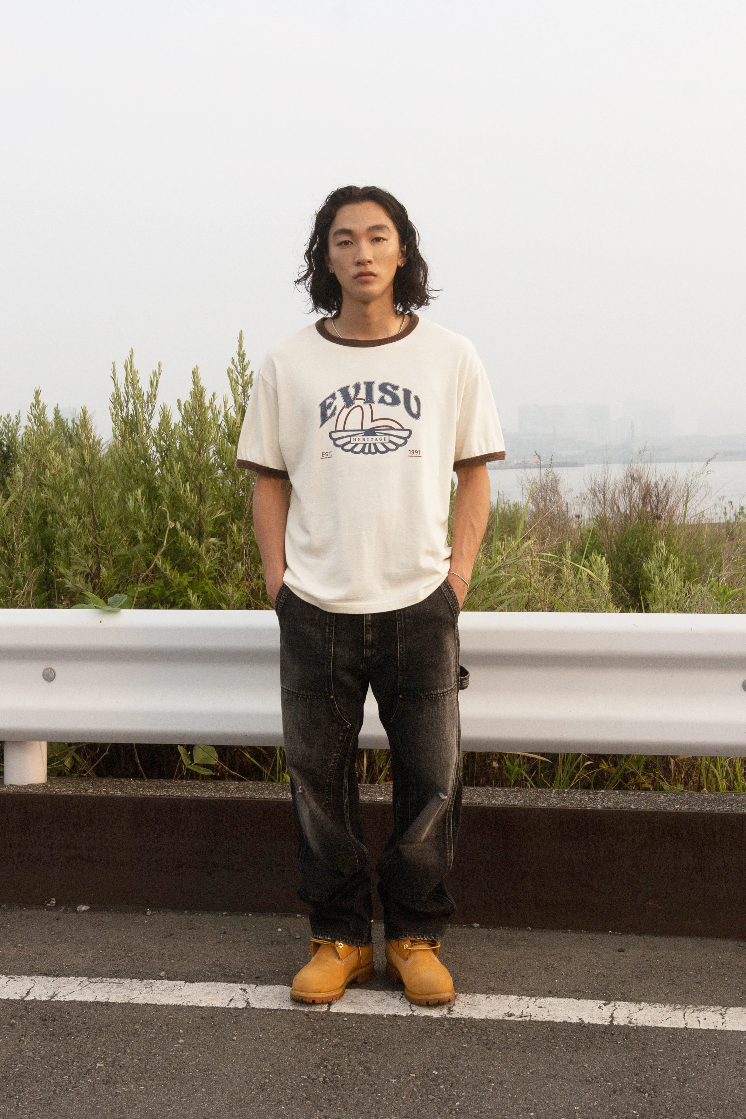Washed Seagull and Logo Print Regular Fit Ringer T-shirt - Image 14