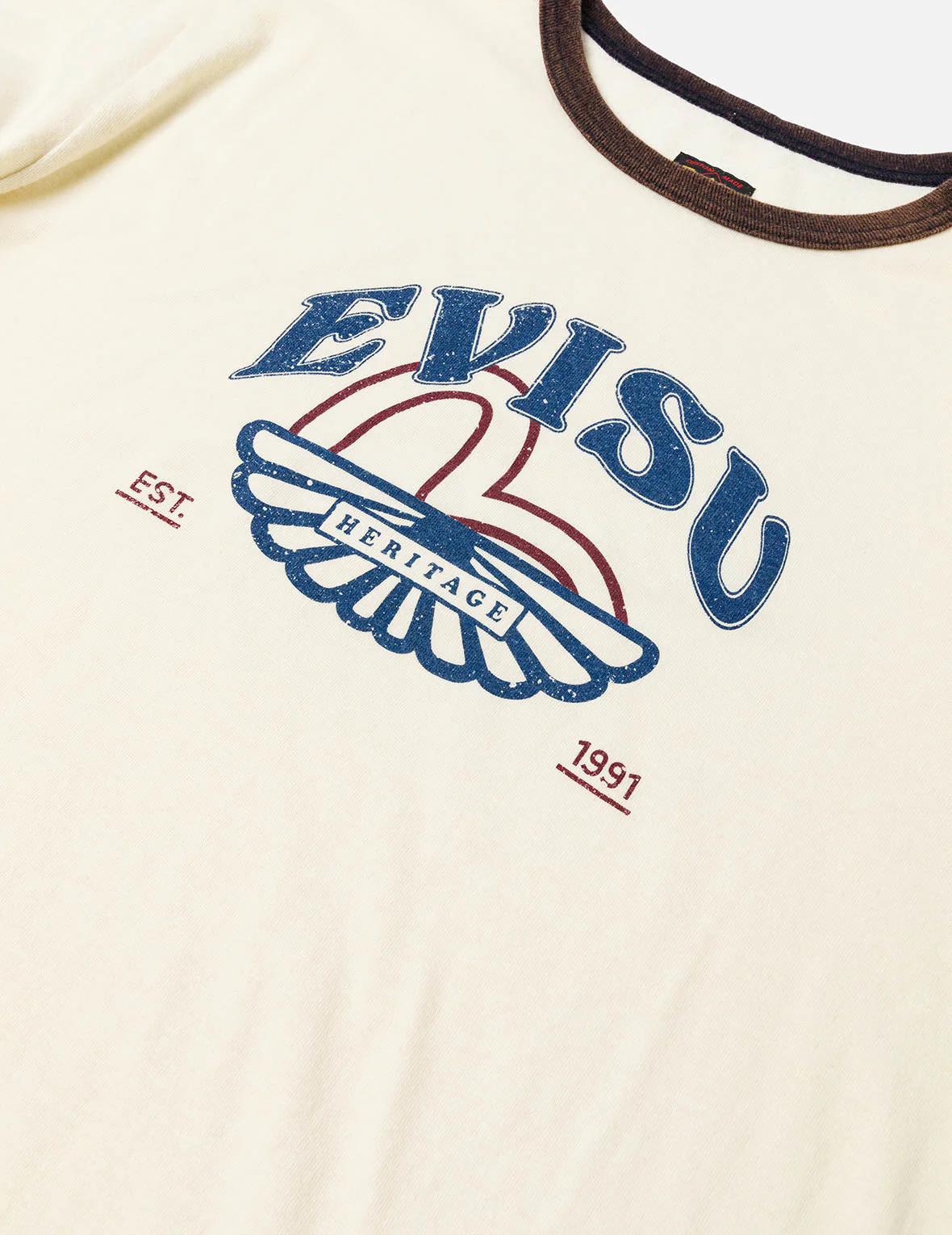 Washed Seagull and Logo Print Regular Fit Ringer T-shirt - Image 7