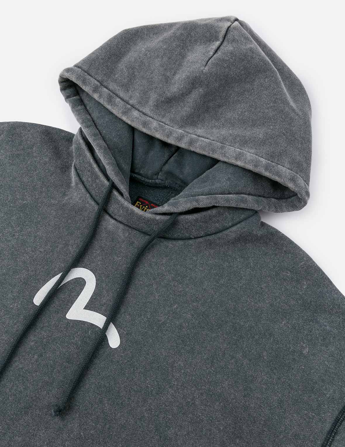 Washed Seagull and Logo Print Relax Fit Hoodie - Image 17