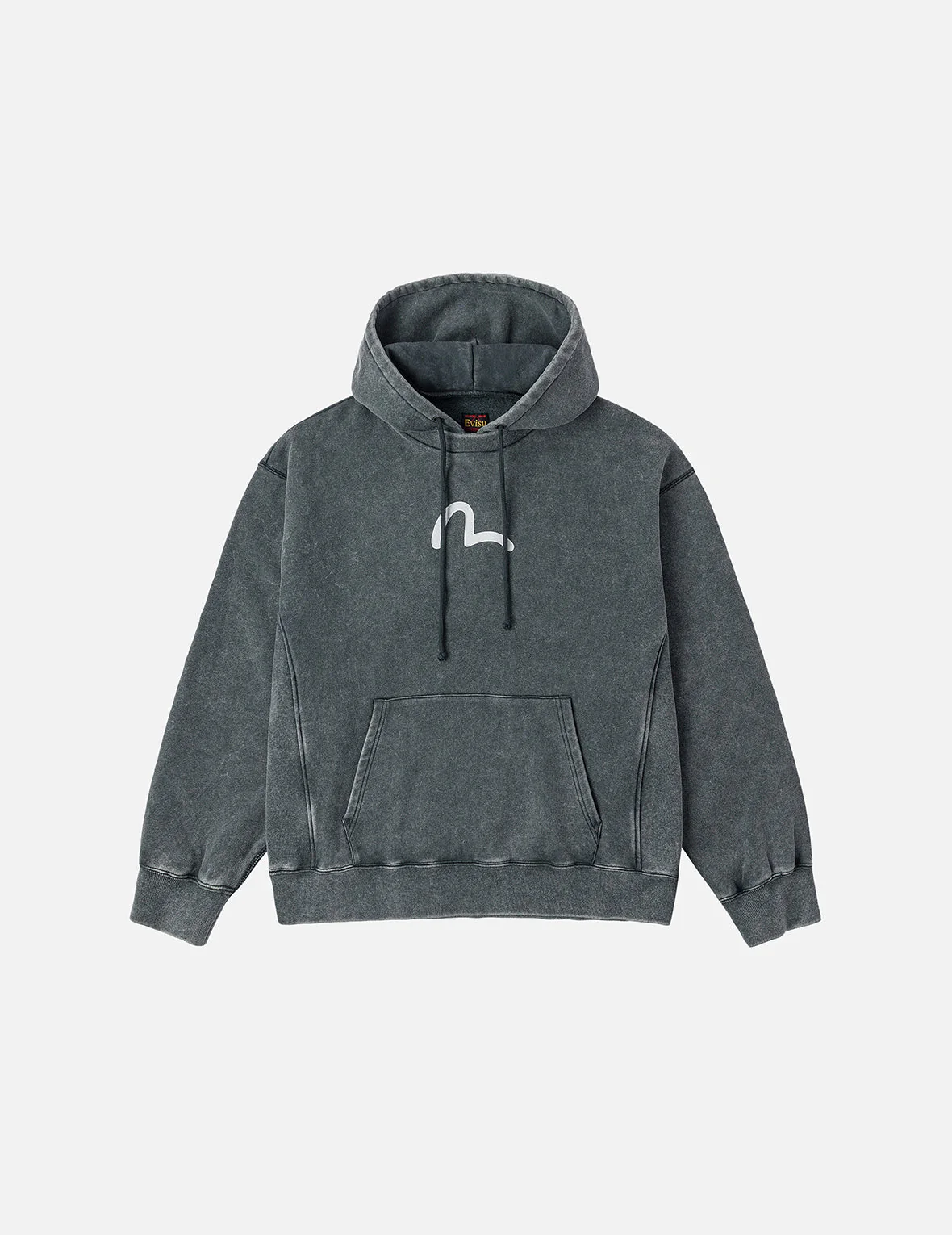 Washed Seagull and Logo Print Relax Fit Hoodie - Image 7
