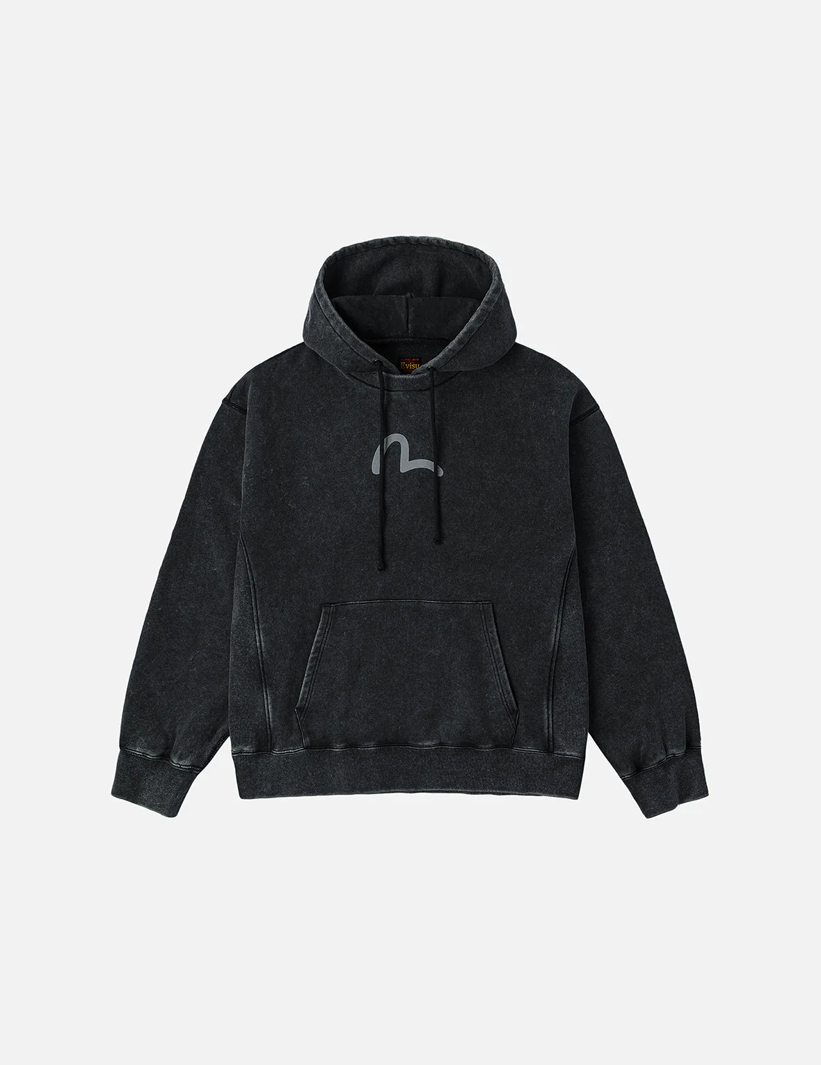 Washed Seagull and Logo Print Relax Fit Hoodie - Image 8