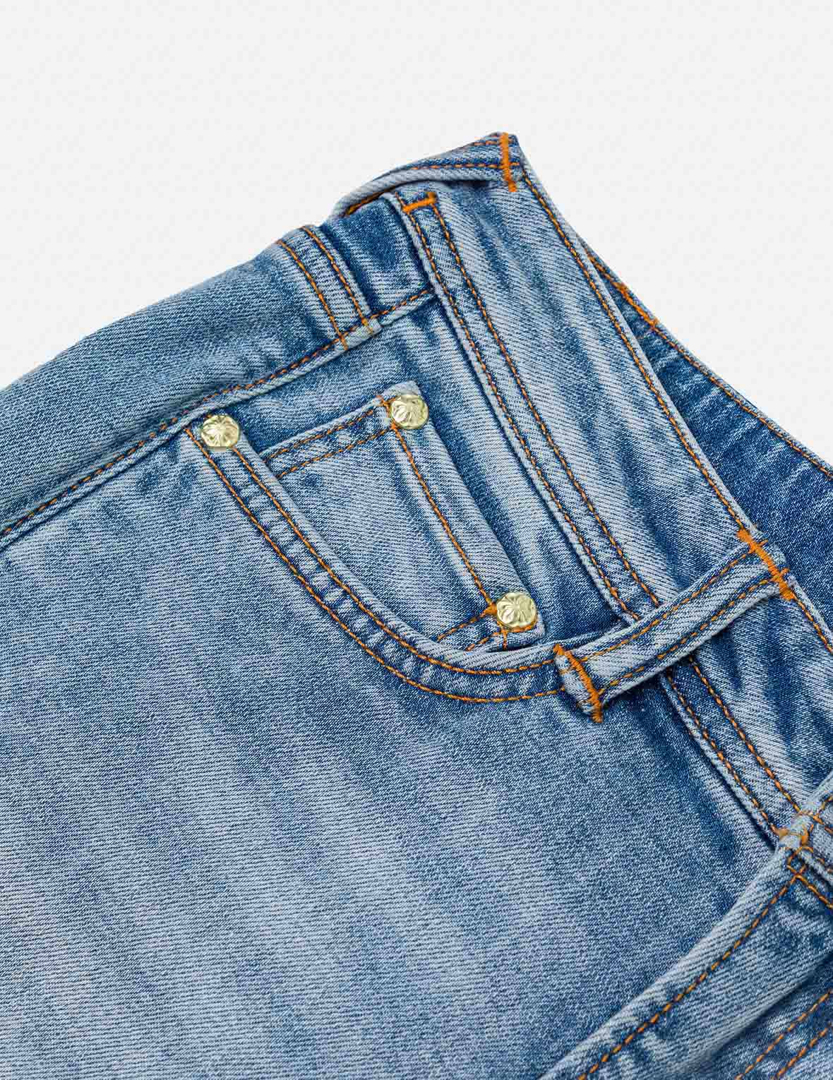 Washed Seagull and Totem Embroidery Bootcut Jeans - Image 6