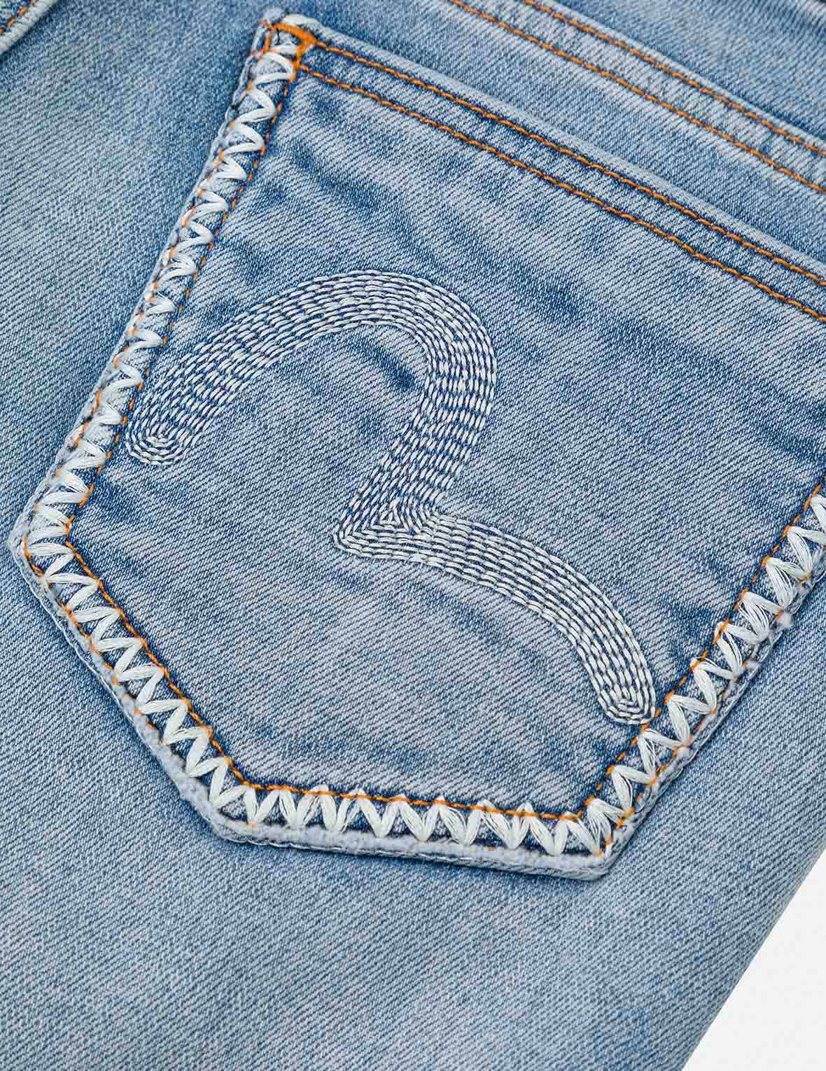 Washed Seagull and Totem Embroidery Bootcut Jeans - Image 8