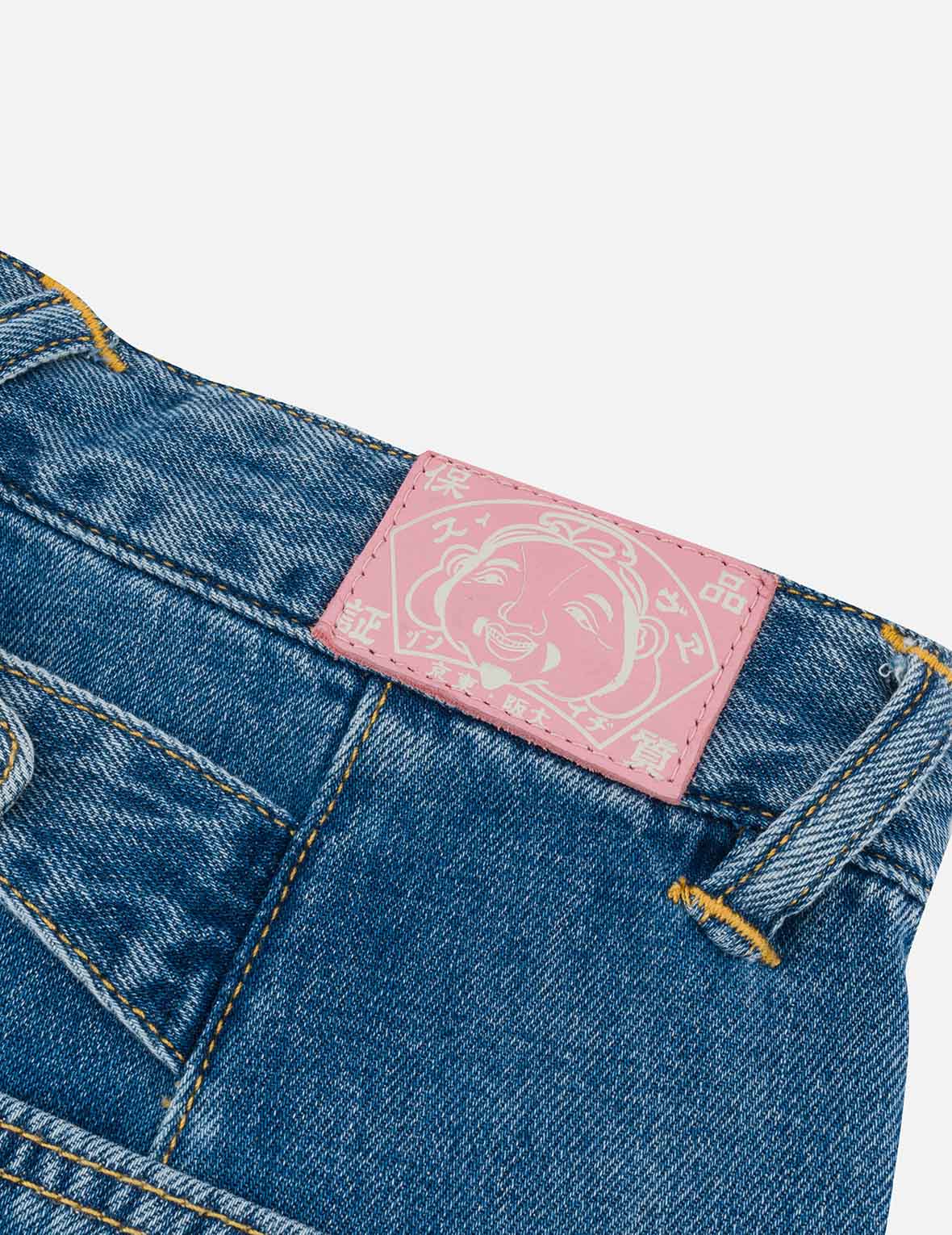 Washed Seagull Embroidery Fashion Fit Work Jeans - Image 9