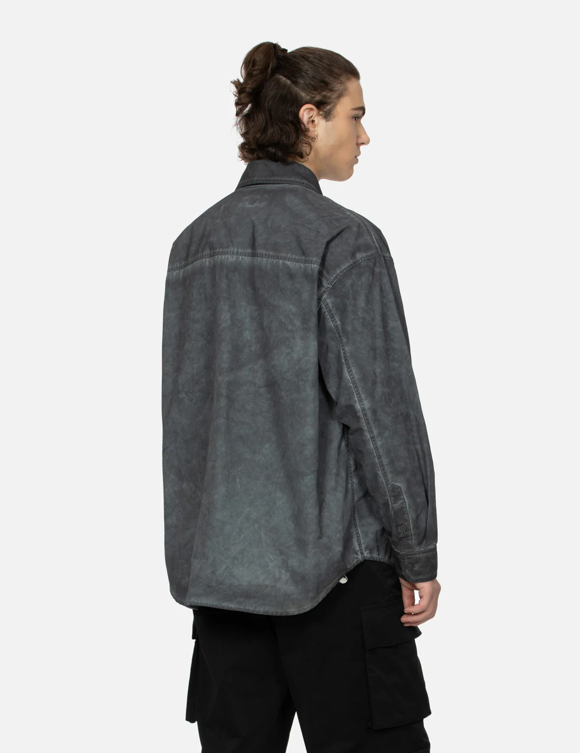 Washed Seagull Embroidery Loose Fit Shirt - Image 15