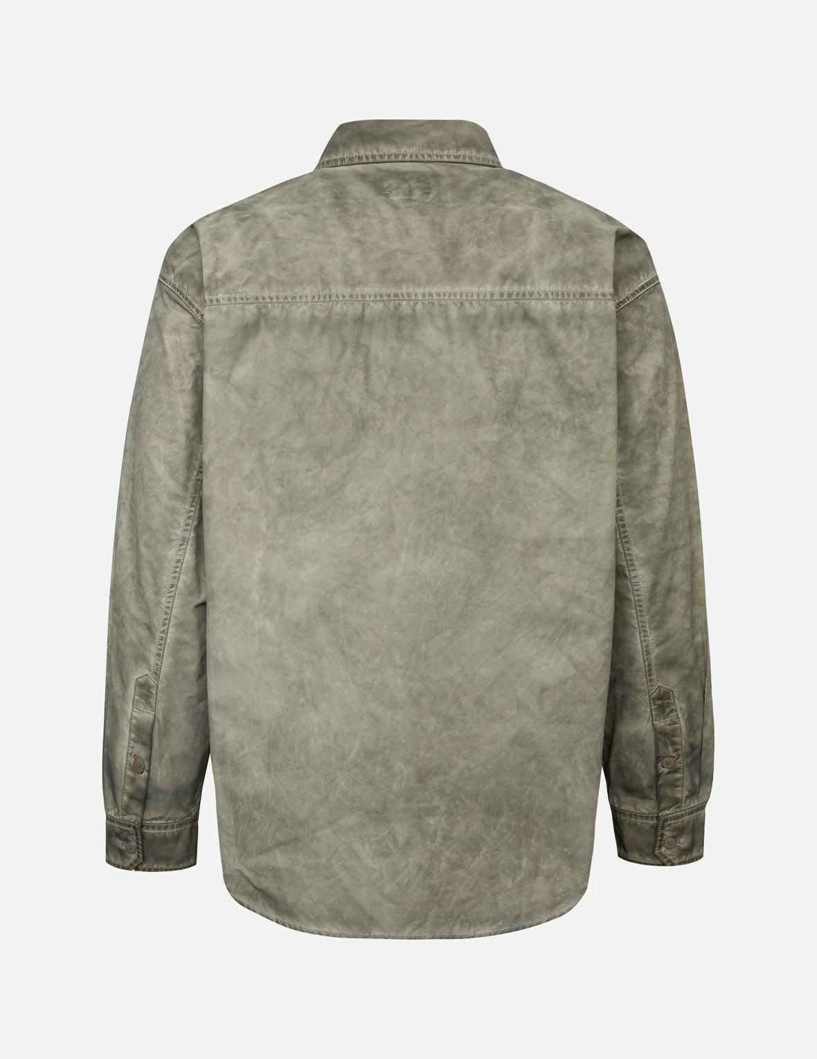 Washed Seagull Embroidery Loose Fit Shirt - Image 2