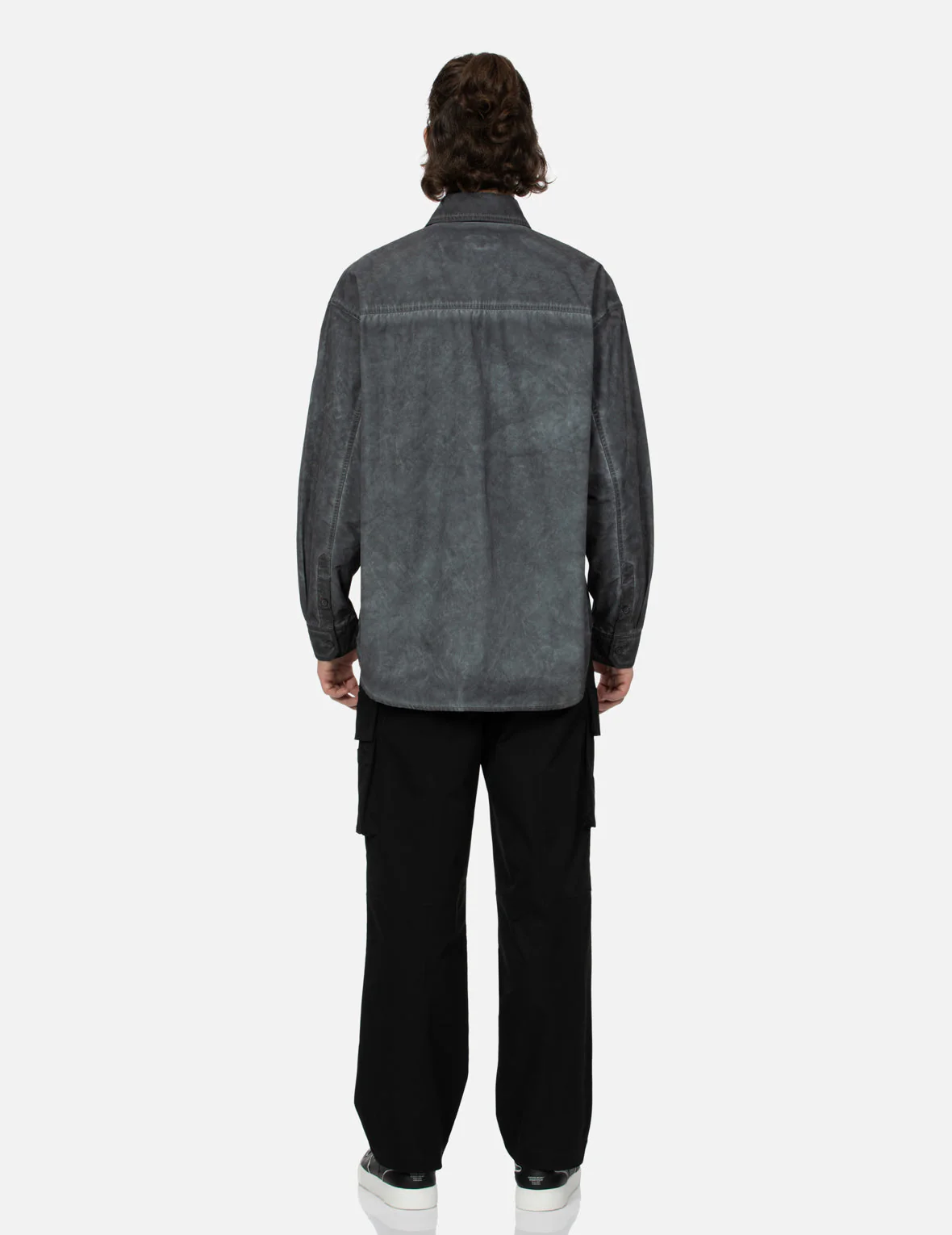 Washed Seagull Embroidery Loose Fit Shirt - Image 21