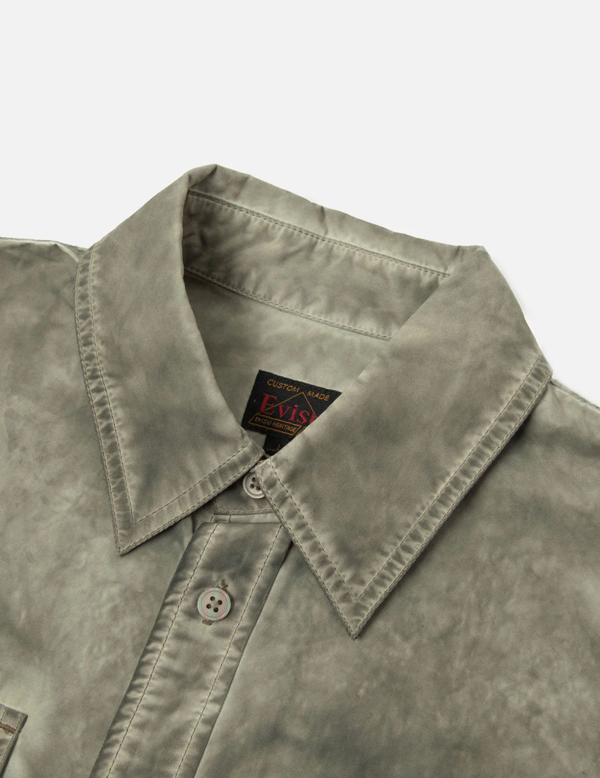 Washed Seagull Embroidery Loose Fit Shirt - Image 7