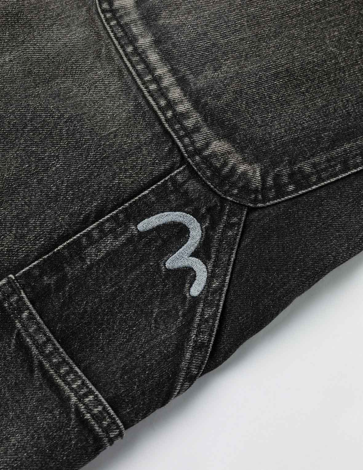 Washed Seagull Print Regular Fit Painter Jeans - Image 17