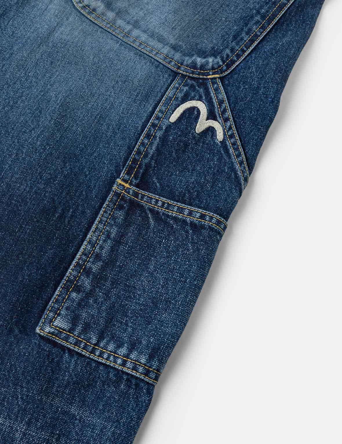 Washed Seagull Print Regular Fit Painter Jeans - Image 20