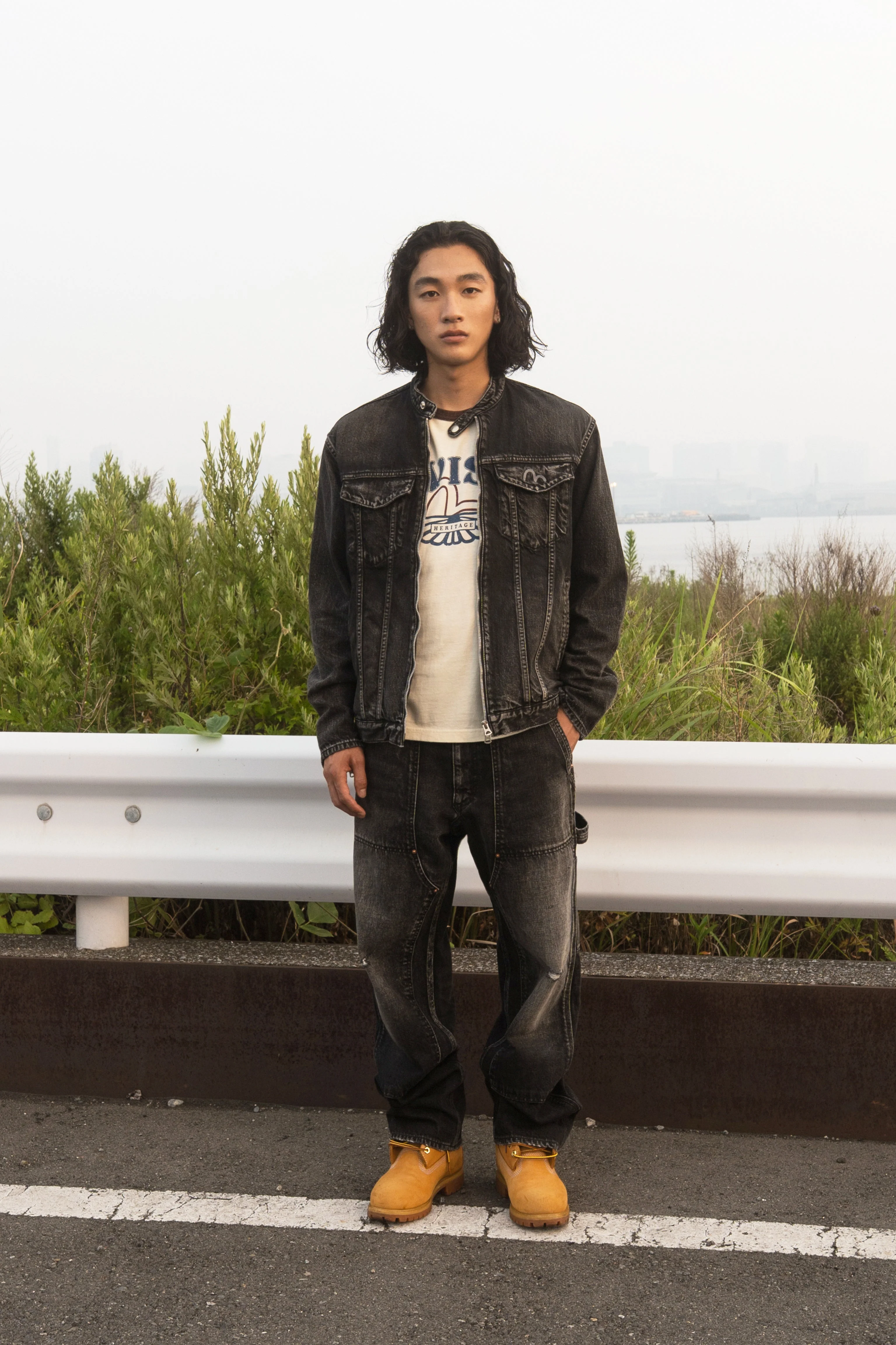 Washed Seagull Print Regular Fit Painter Jeans - Image 33