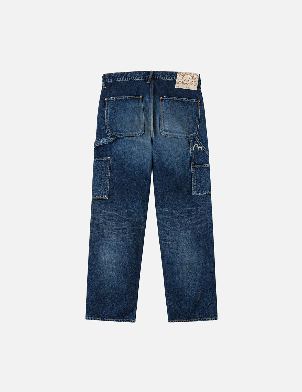 Washed Seagull Print Regular Fit Painter Jeans - Image 7