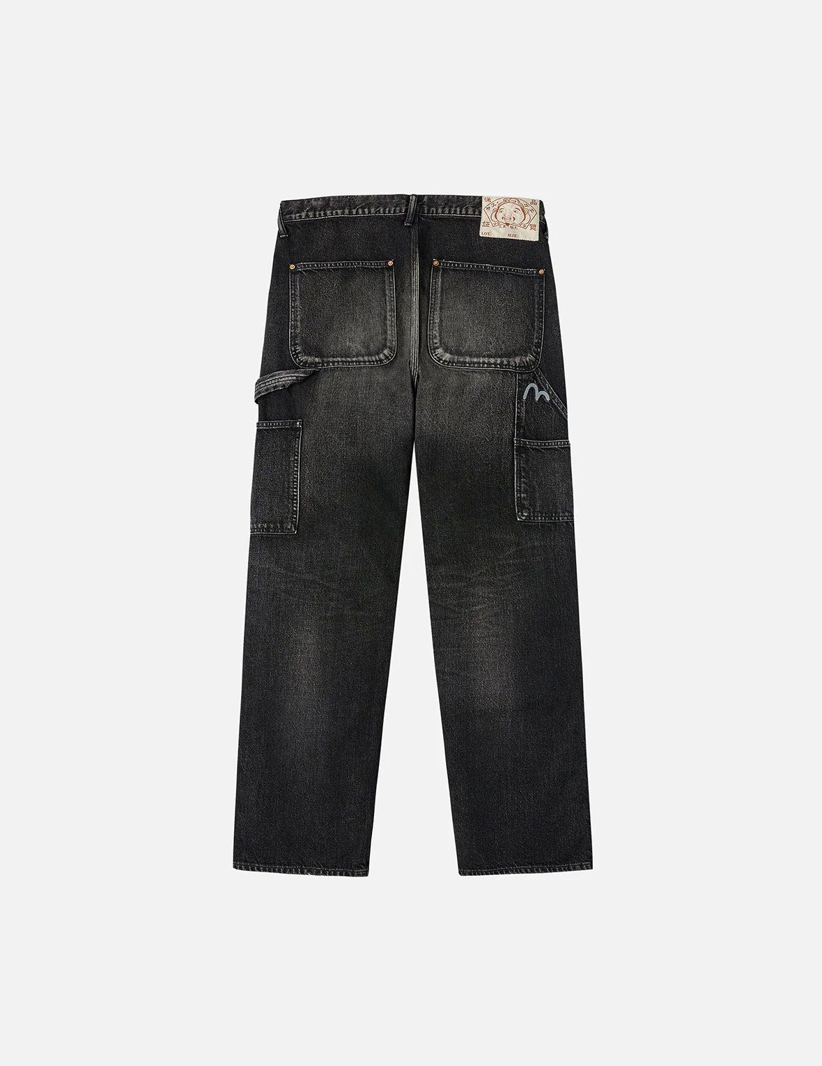 Washed Seagull Print Regular Fit Painter Jeans - Image 8