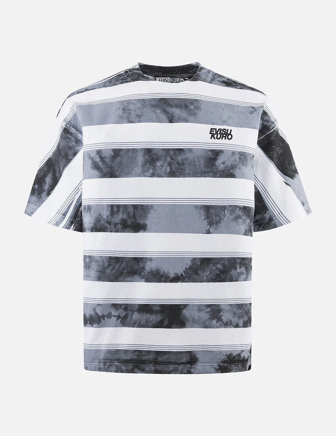 Washed Tie-Dye Stripe Loose Fit T-shirt - Image 2
