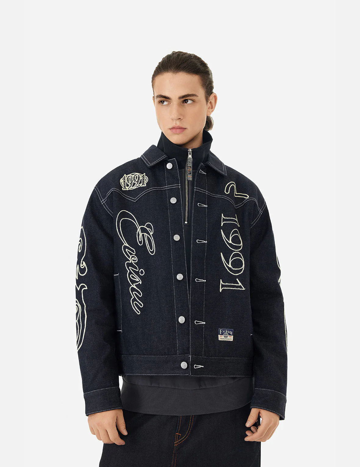 Western Style and Logo Embroidery Denim Jacket - Image 6