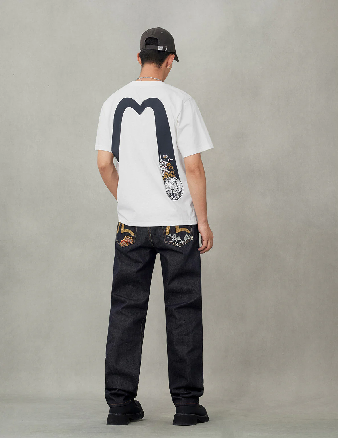 Wheel of Wisdom and  Daruma Daicock Print Regular Fit T-Shirt - Image 12