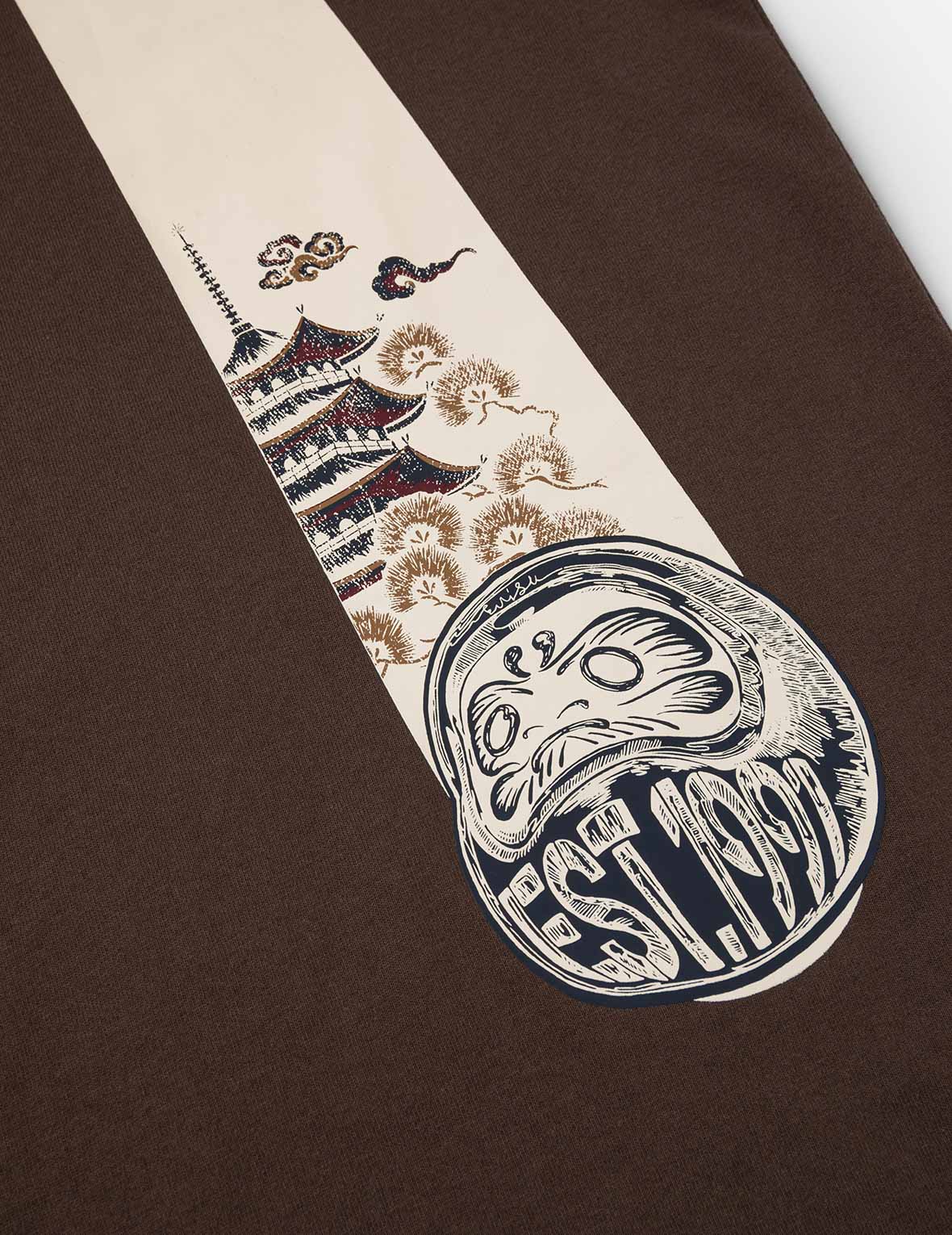 Wheel of Wisdom and  Daruma Daicock Print Regular Fit T-Shirt - Image 14