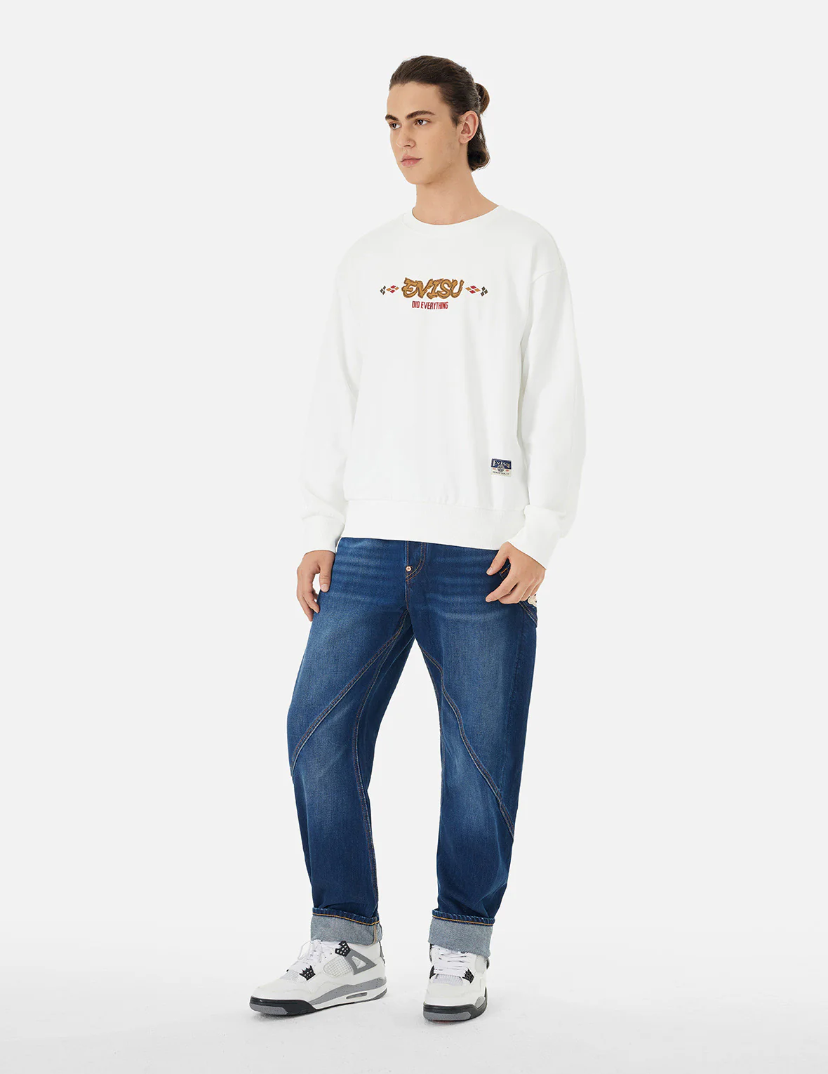 Wheel of Wisdom and Kamon Print Relax Fit Sweatshirt - Image 16