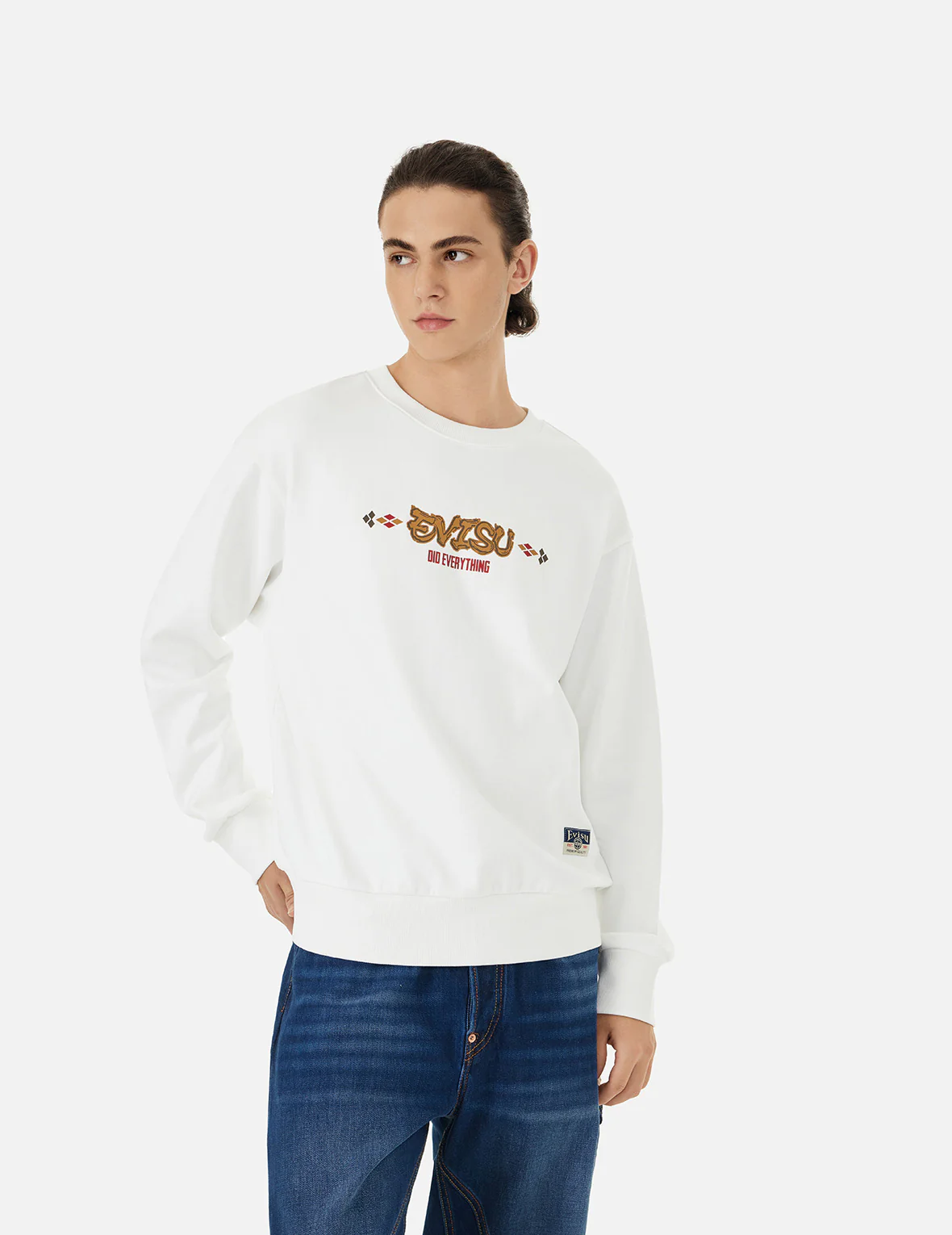 Wheel of Wisdom and Kamon Print Relax Fit Sweatshirt - Image 18