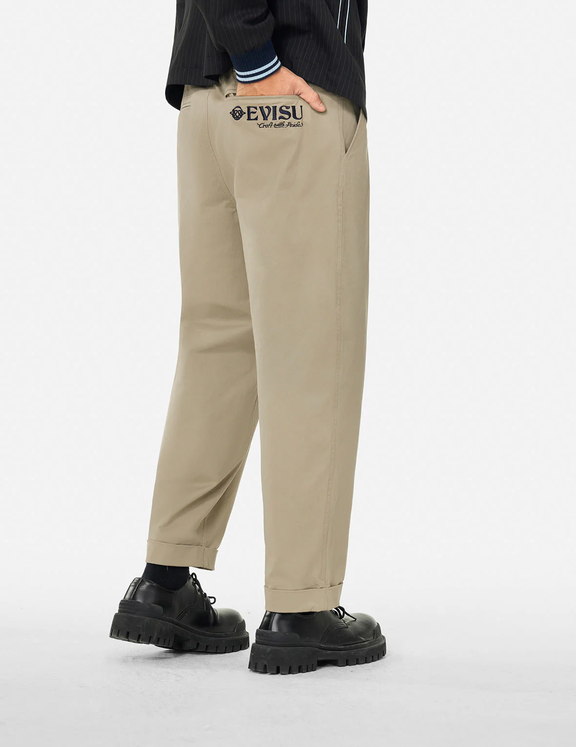 Wheel of Wisdom and Logo Embroidery Taper Chino - Image 5