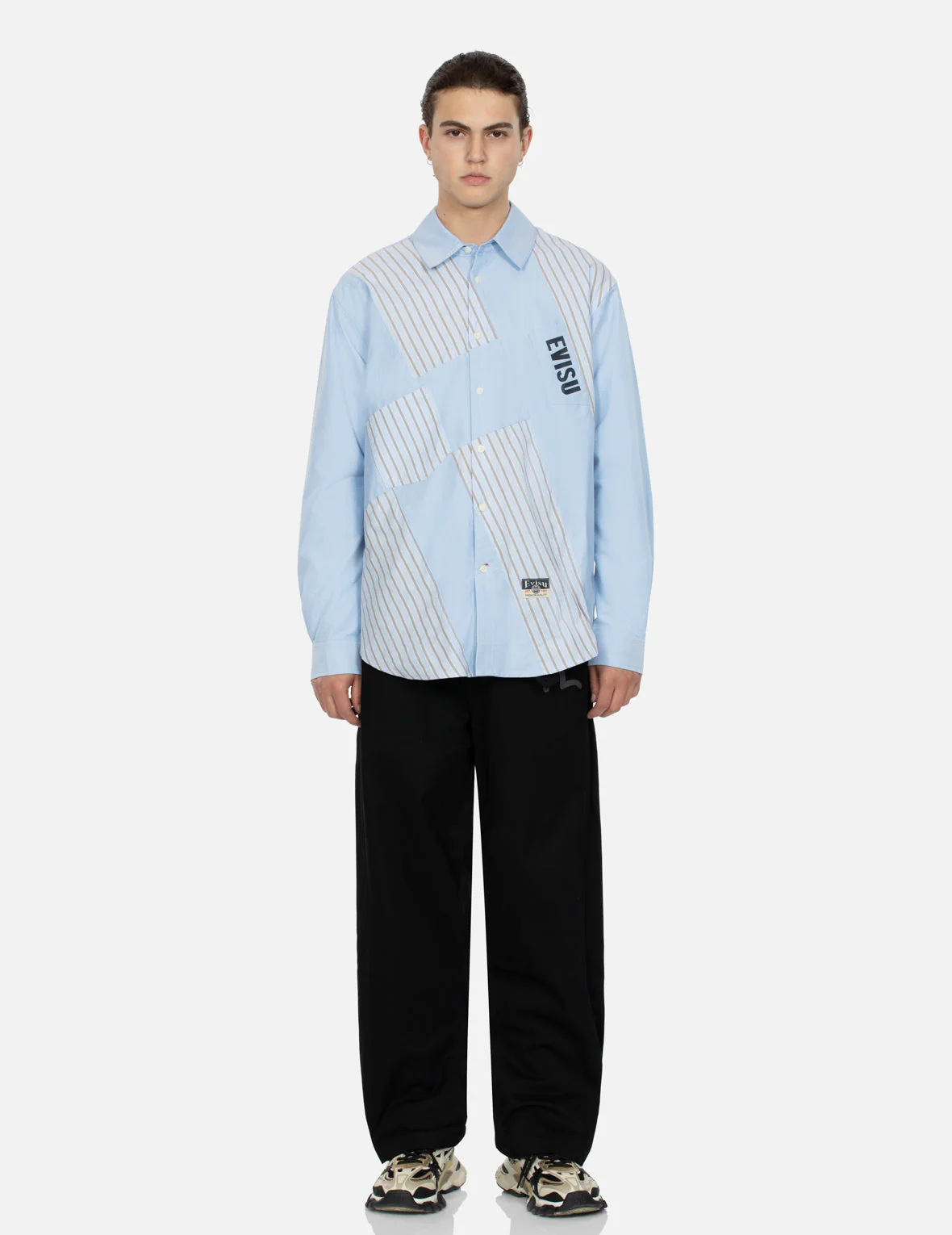 Wheel of Wisdom and Logo Print Relax Fit Deconstructive Shirt - Image 5