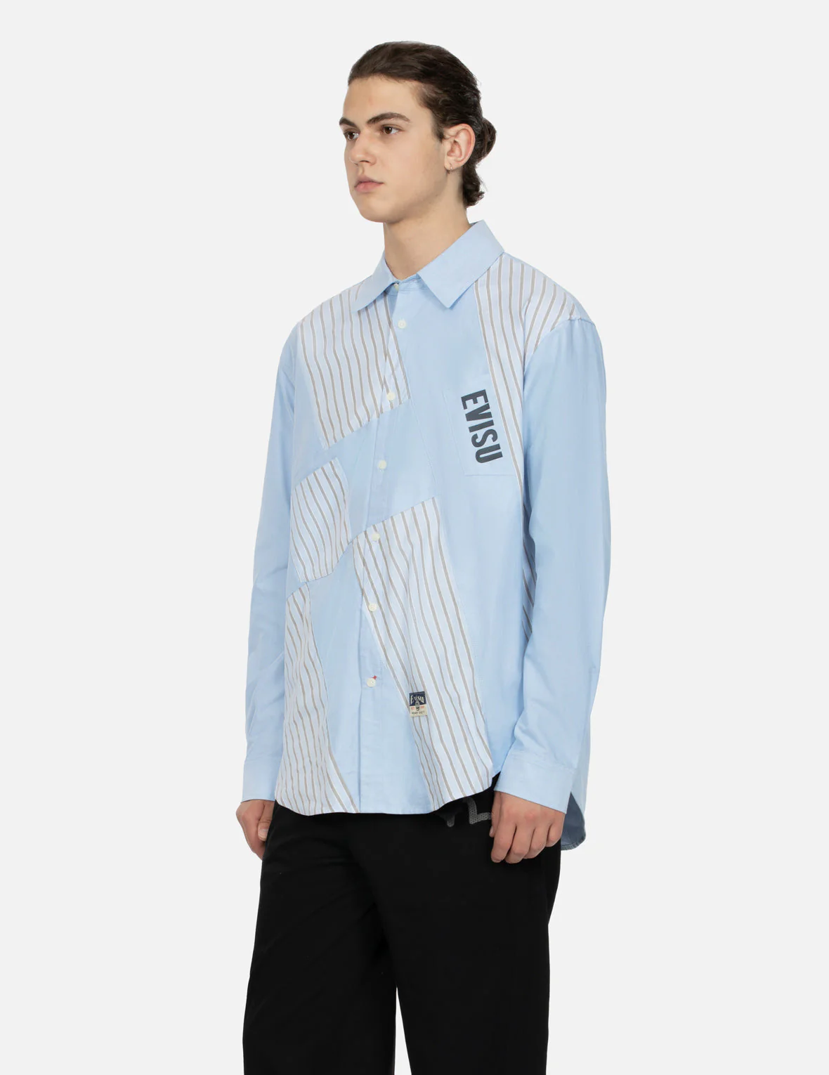 Wheel of Wisdom and Logo Print Relax Fit Deconstructive Shirt - Image 7
