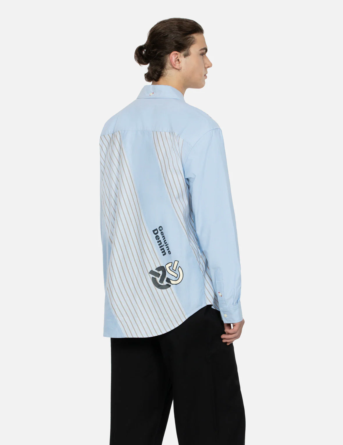 Wheel of Wisdom and Logo Print Relax Fit Deconstructive Shirt - Image 8