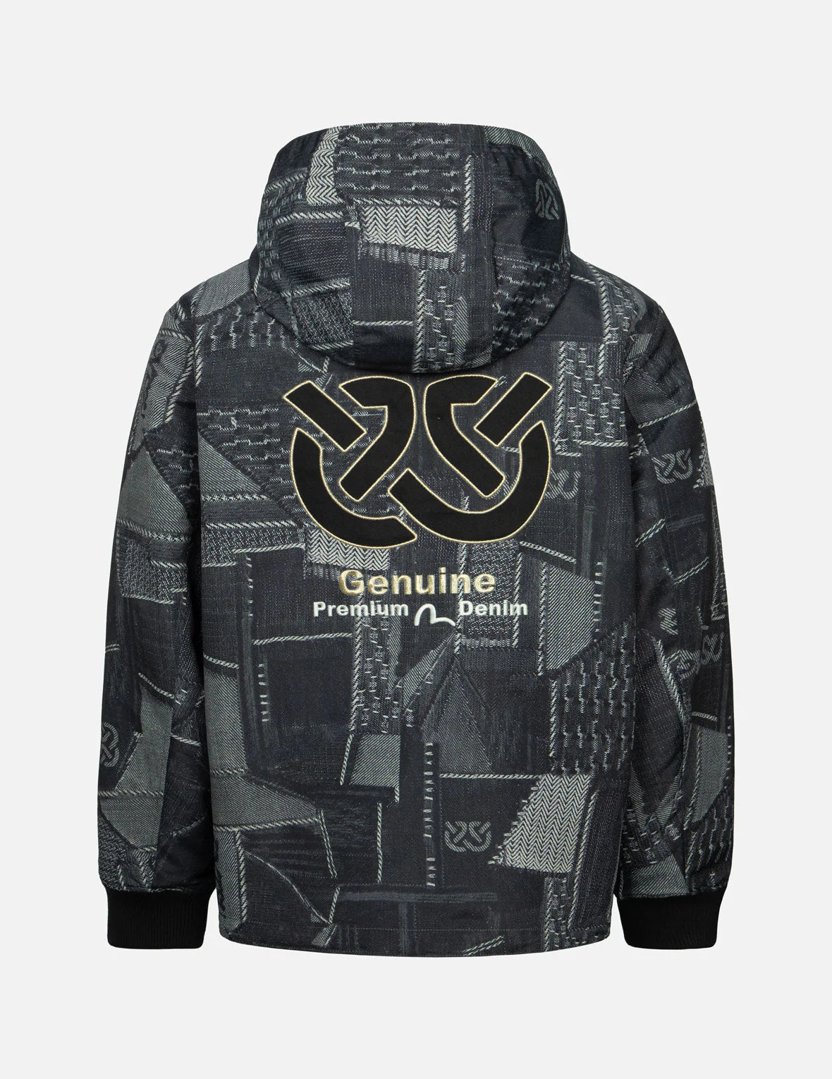 Wheel of Wisdom and Seagull Embroidery Regular Fit Denim Jacket - Image 2