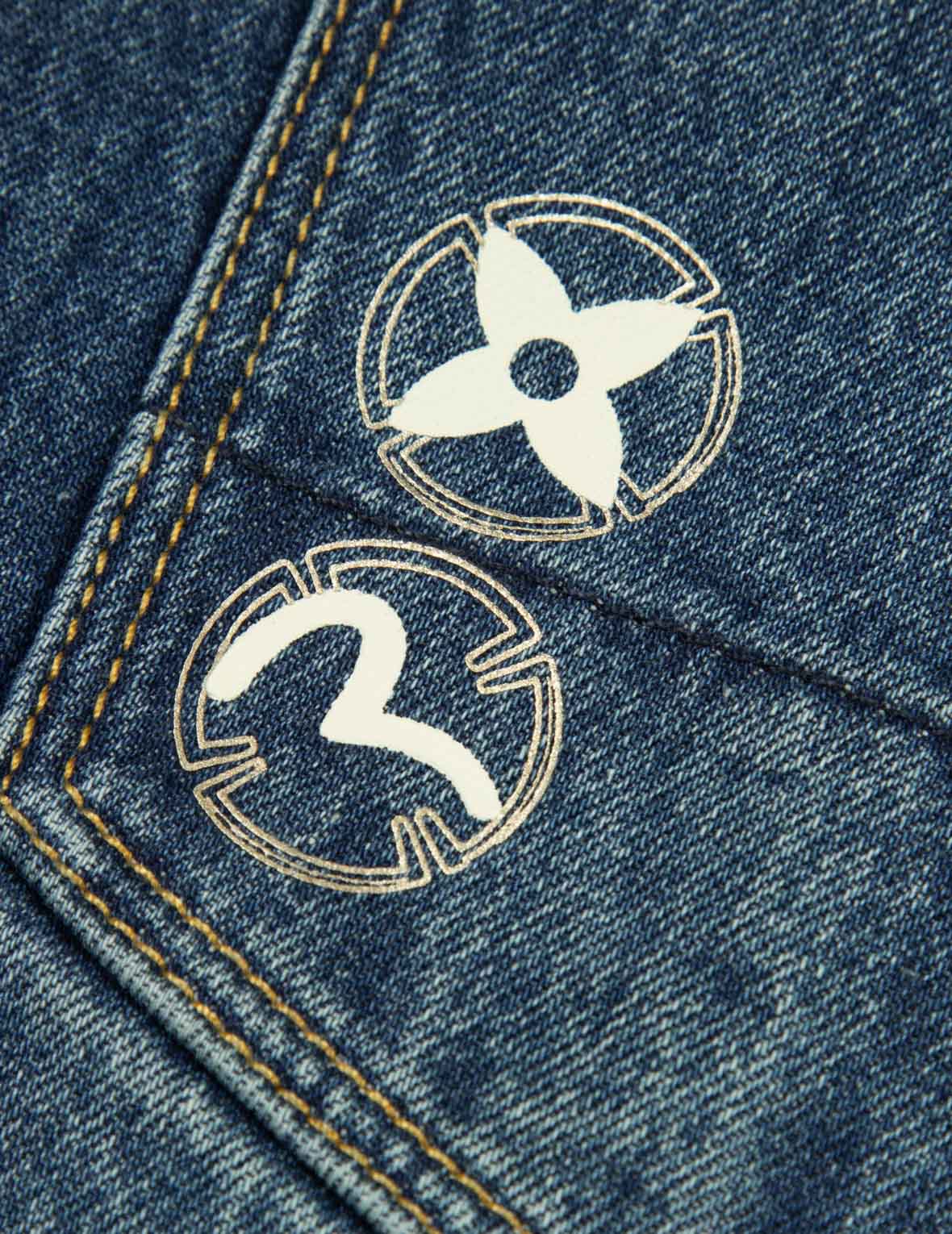 Wheel of Wisdom Print Wide Leg Denim Joggers - Image 13