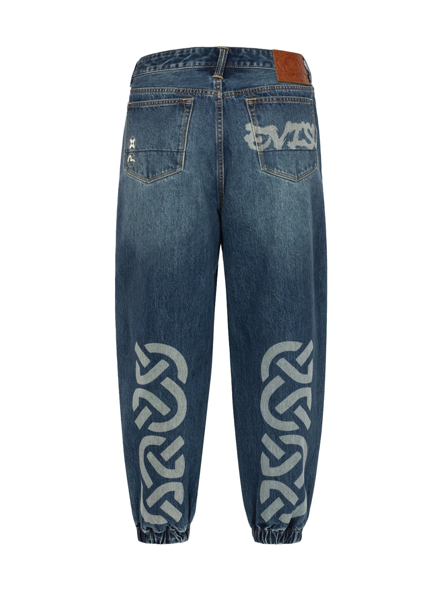 Wheel of Wisdom Print Wide Leg Denim Joggers - Image 17