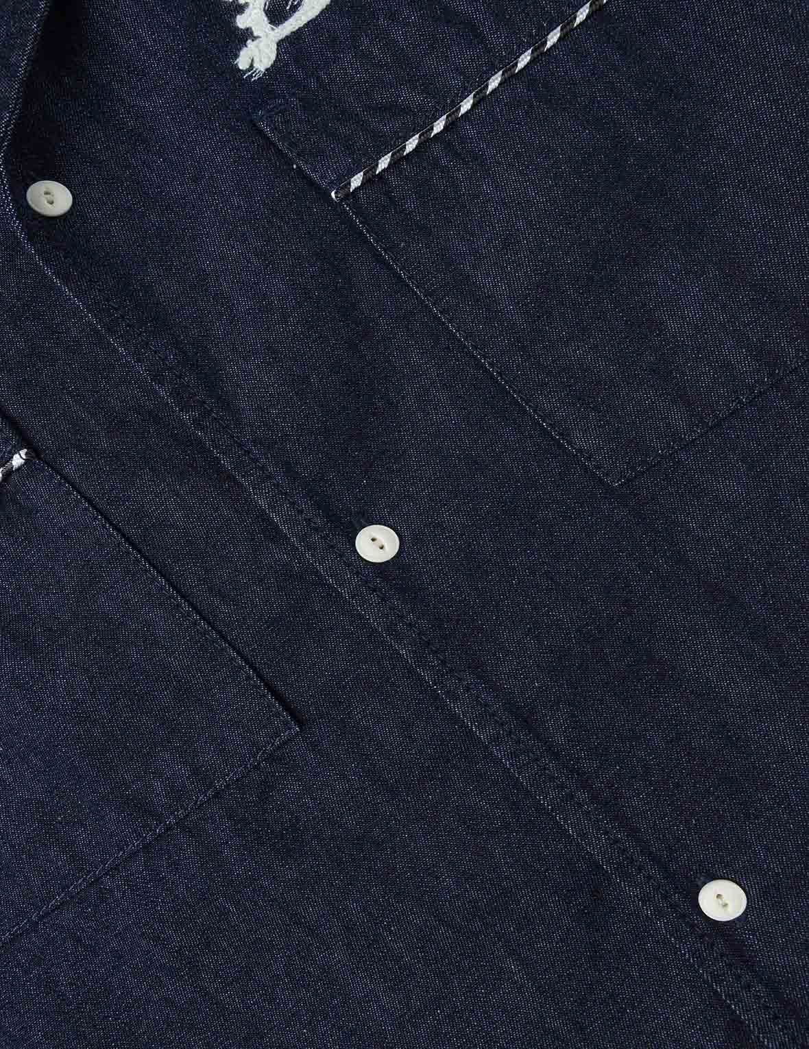 Whip-stitch Dual Pocket Boxy Denim Shirt - Image 10