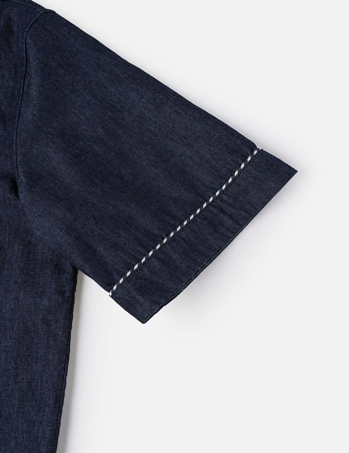 Whip-stitch Dual Pocket Boxy Denim Shirt - Image 12