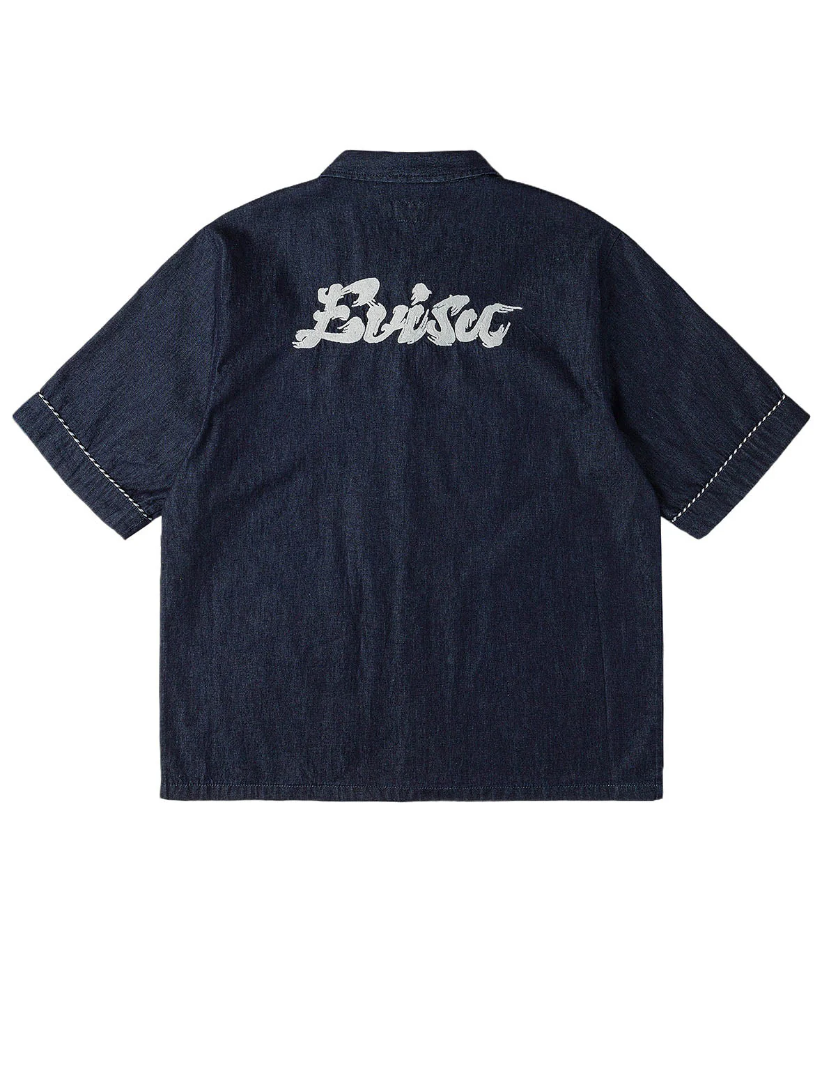 Whip-stitch Dual Pocket Boxy Denim Shirt - Image 2