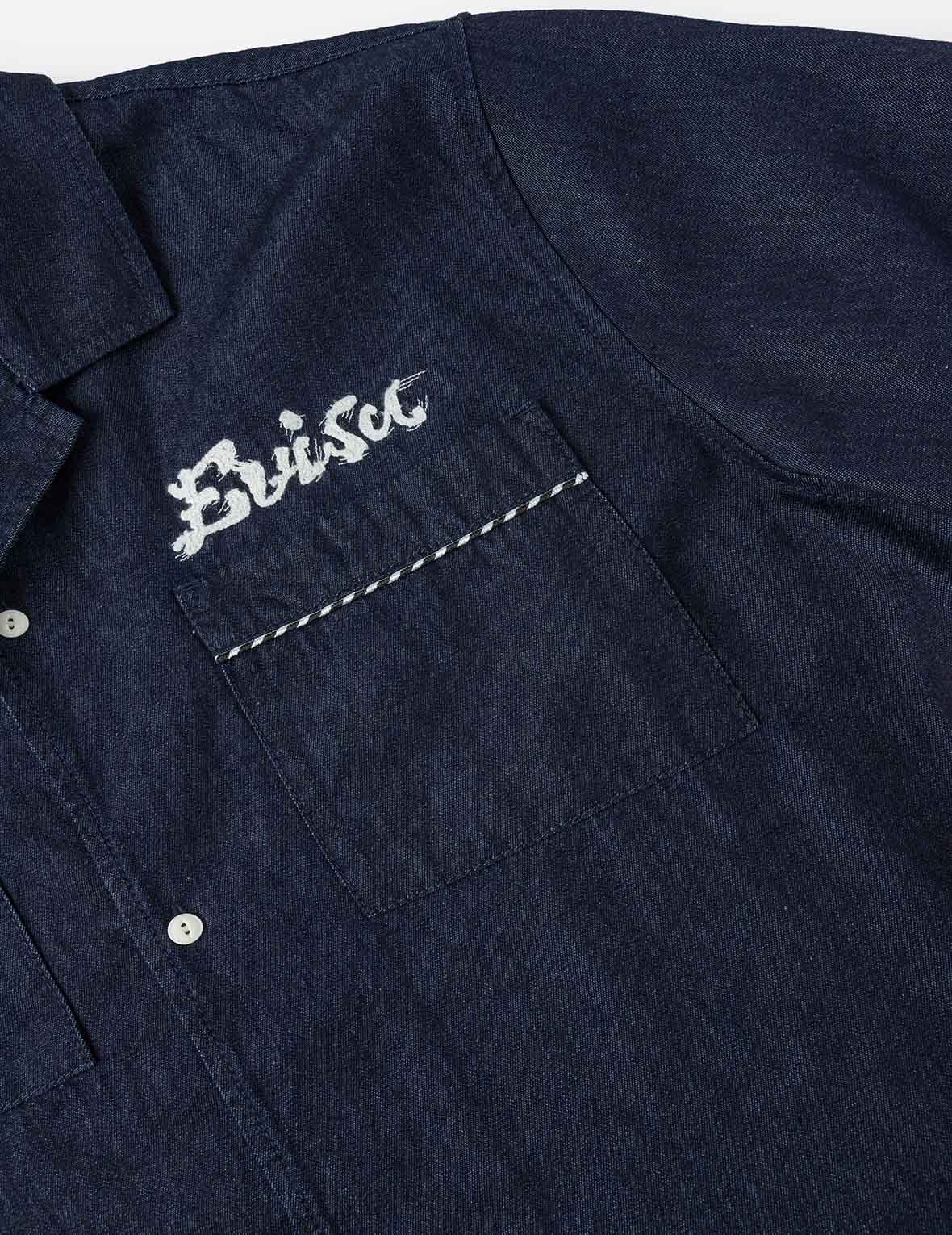 Whip-stitch Dual Pocket Boxy Denim Shirt - Image 8