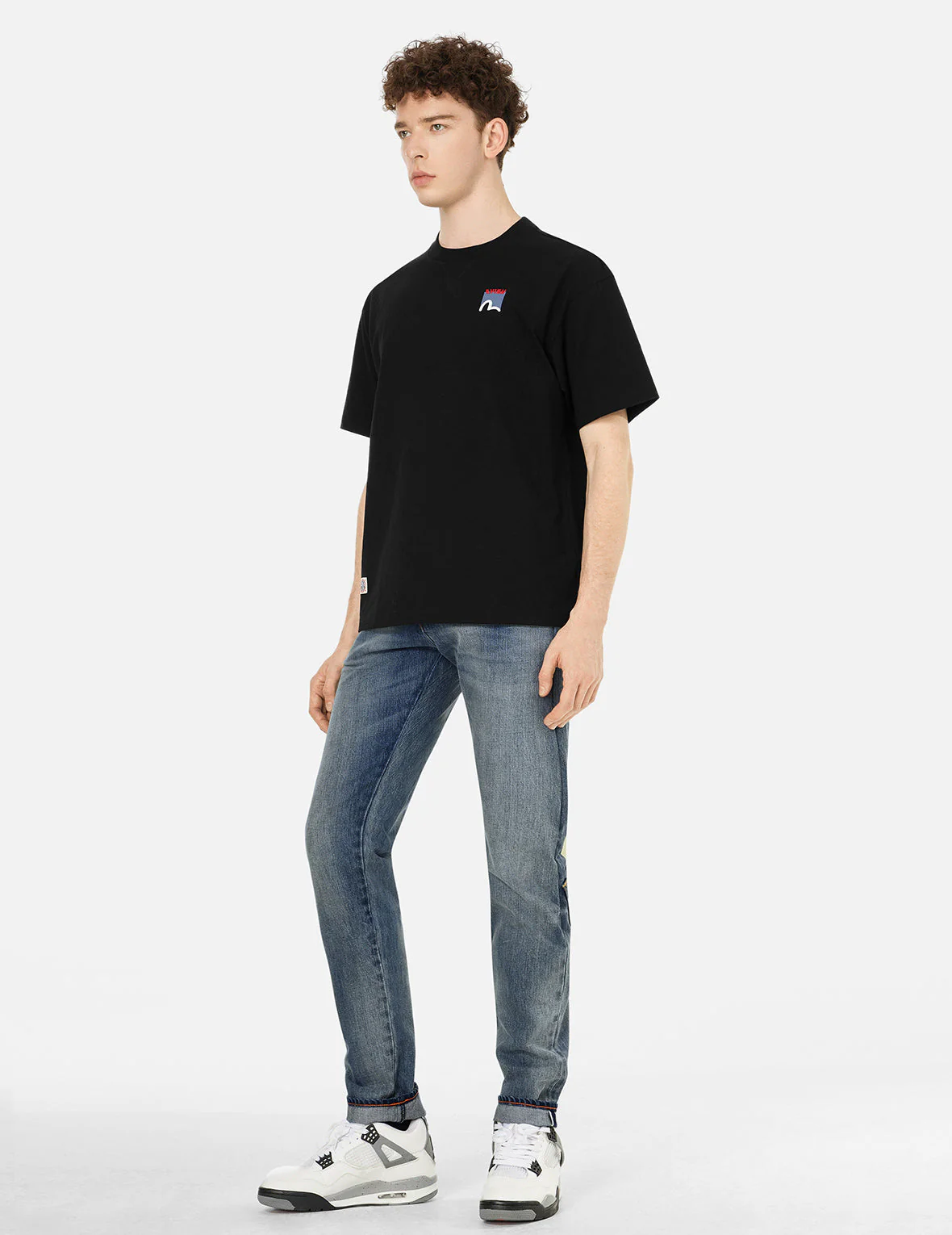 White Seagull Daicock Print Taper Fit Jeans #2017 - Image 3